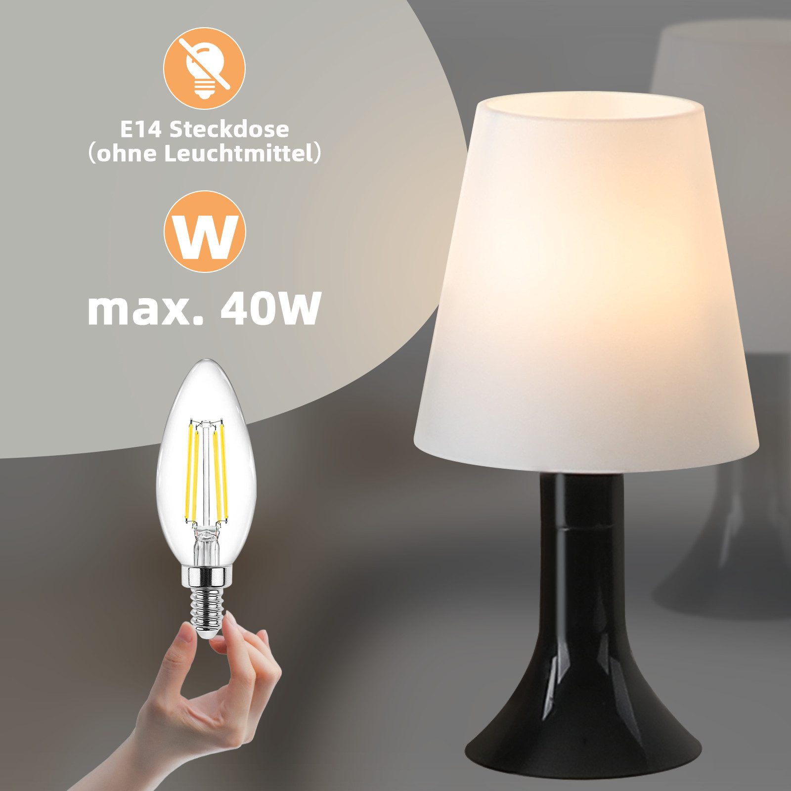 Nettlife Nachttischlampe 2er Set Tischlampe schlafzimmer günstig online kaufen