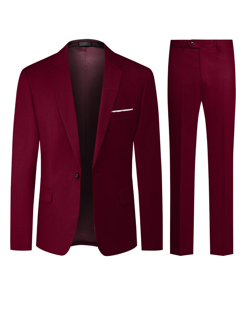 Allthemen Anzug (2 tlg) Herren Костюмы Slim Fit Hochzeitanzug mit einem Knopf