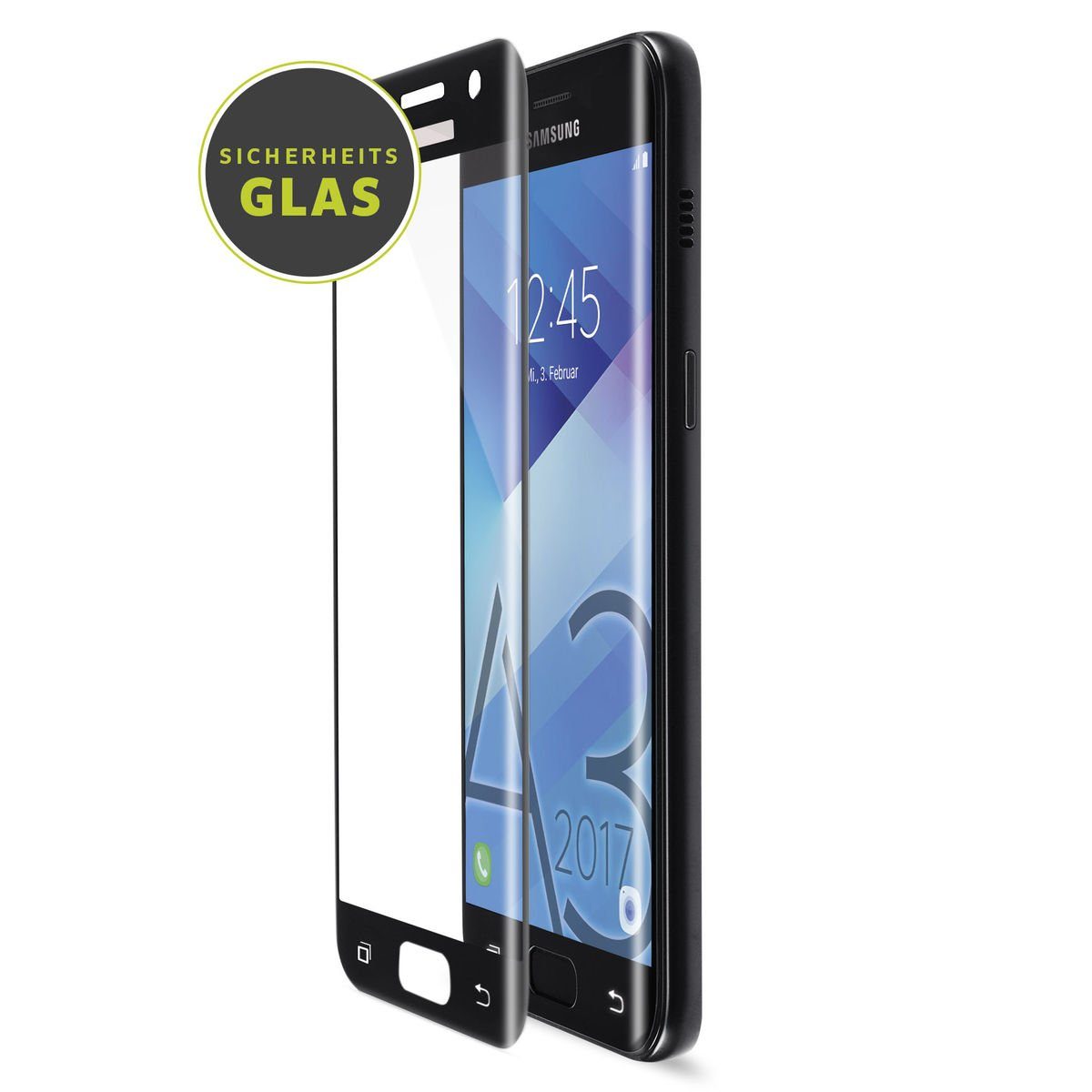 Artwizz Schutzfolie CurvedDisplay for Samsung Galaxy A3 (2017) (Glass Protection), black, Galaxy A3 (2017)