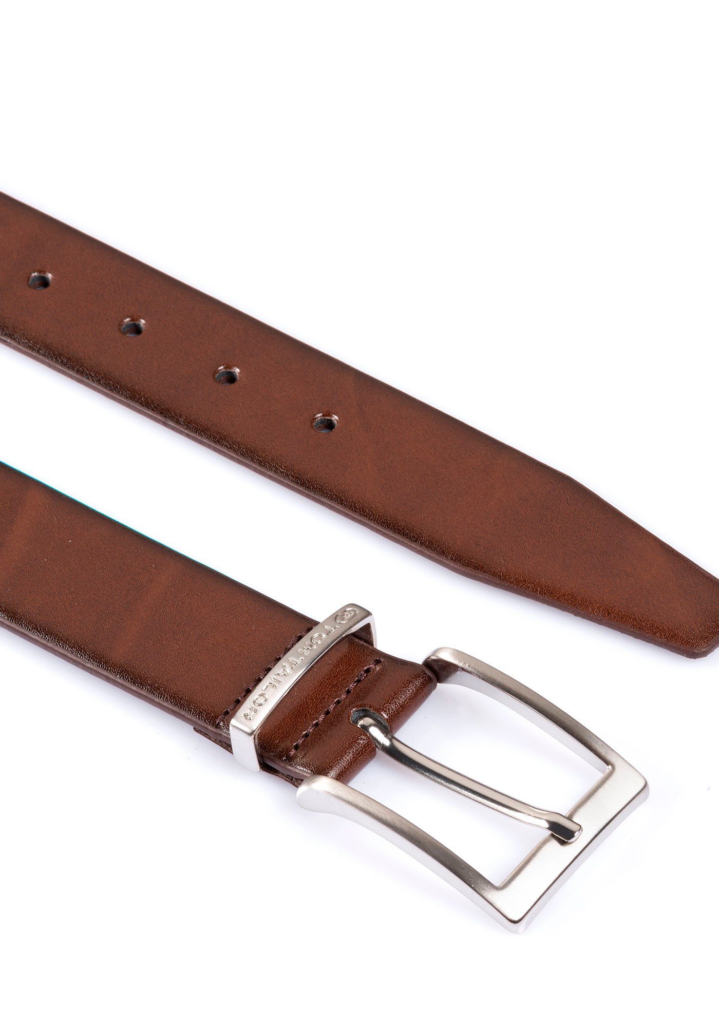 TOM TAILOR Ledergürtel TTBILL 3.5 cm breiter Herrengürtel, Freizeit- und Anzugsgürtel, bis Gr. 120