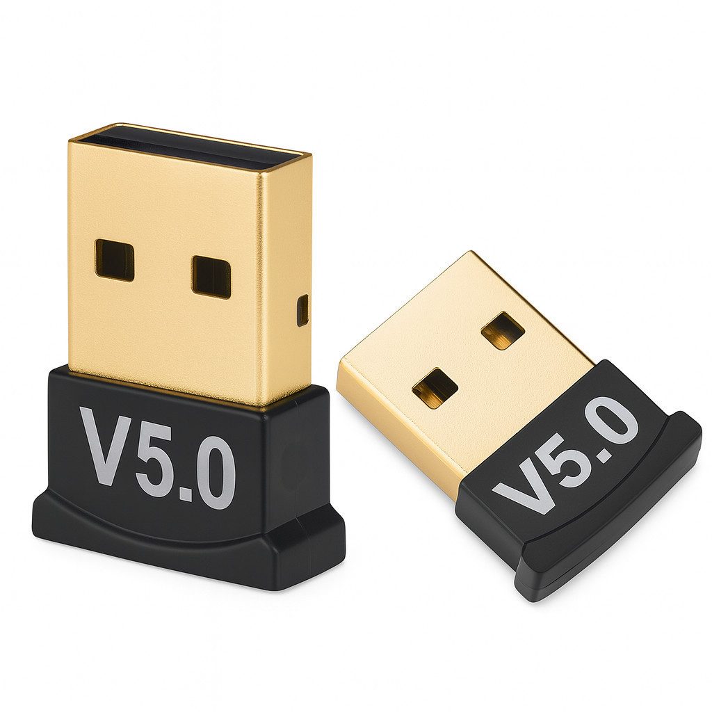 Alpha Electronics Bluetooth-Adapter 5.0 Adapter USB A zu USB Typ A, Plug & Play, für Kopfhörer, Lautsprecher, Maus uvm, bis 20m Reichweite