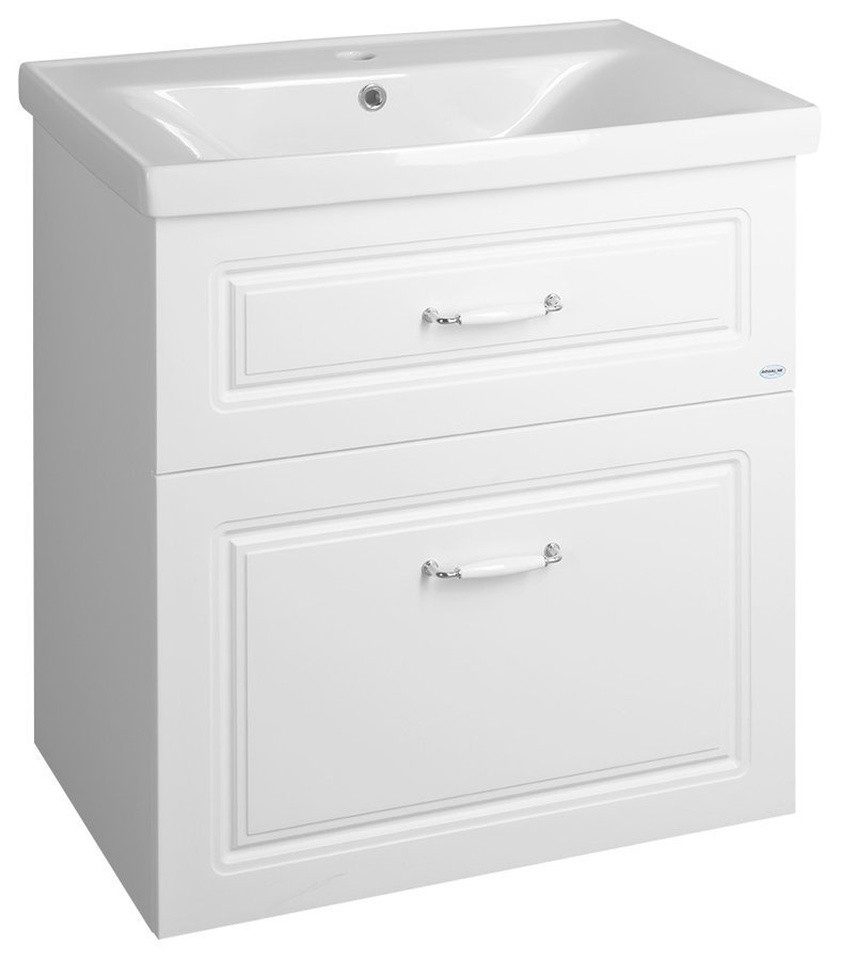 Aqualine Waschbeckenunterschrank FAVOLO Unterschrank 67x72,5x44,6cm, Weiß matt Aqualine-FV270