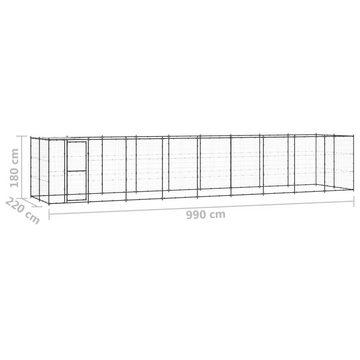 vidaXL Hundezwinger Outdoor-Hundezwinger mit Überdachung Stahl 21,78 m²