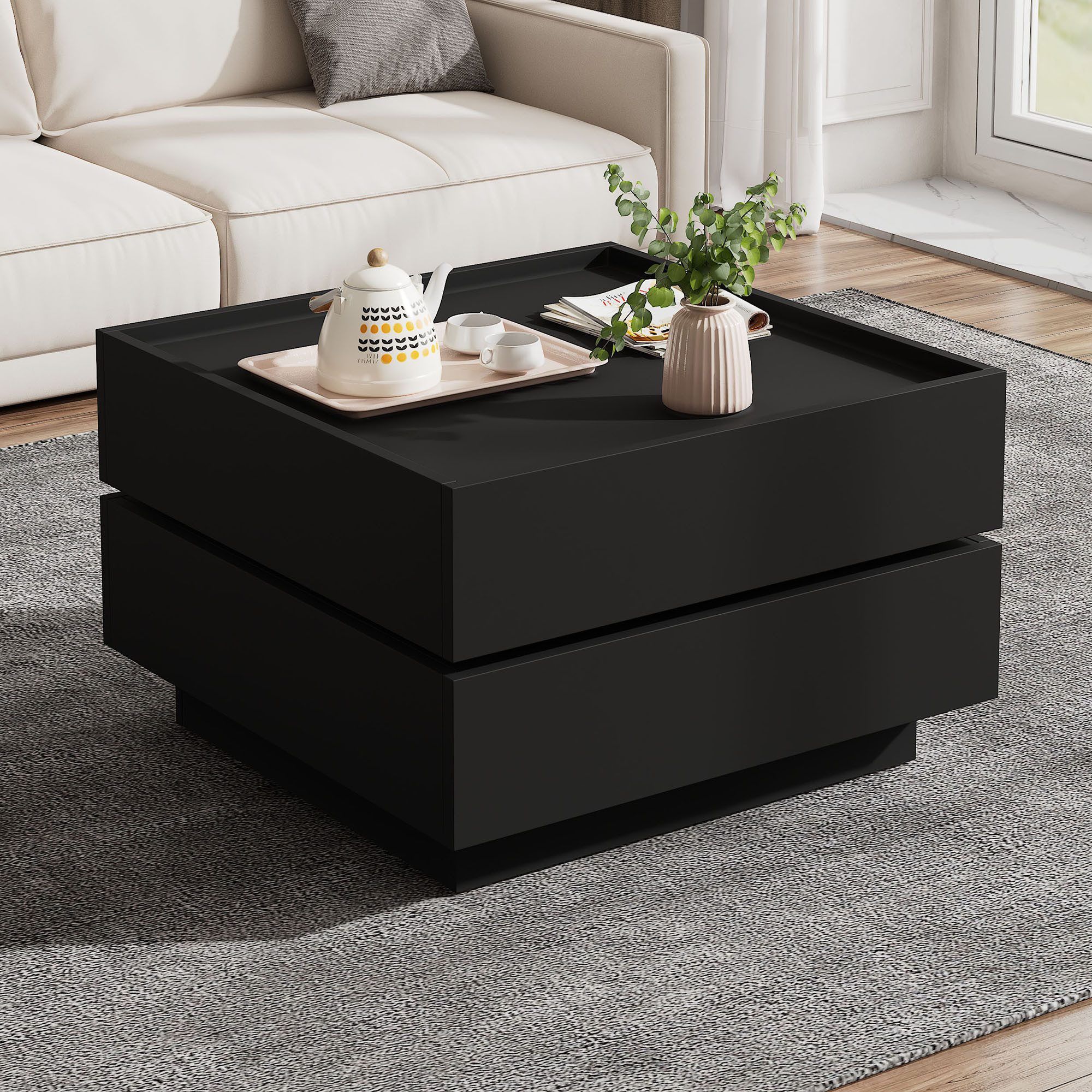 MODFU Couchtisch 360° drehbare Tischplatte (Satztisch, günstig online kaufen