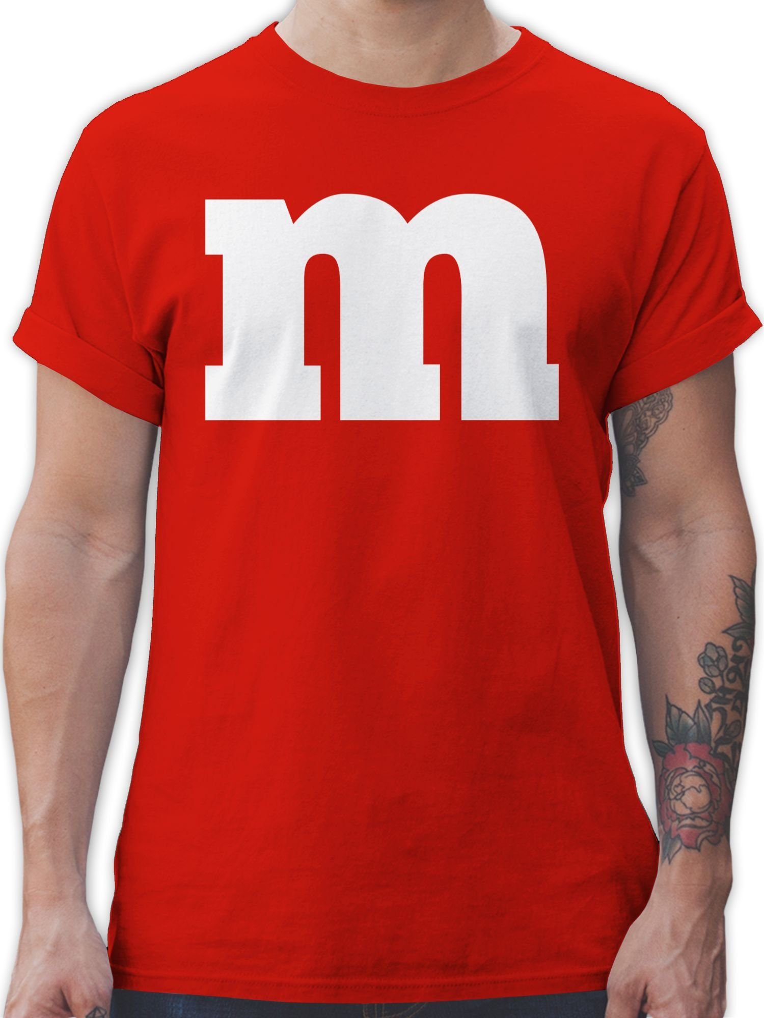 02 M Shirtracer T-Shirt & Fasching Karneval Rot Aufdruck