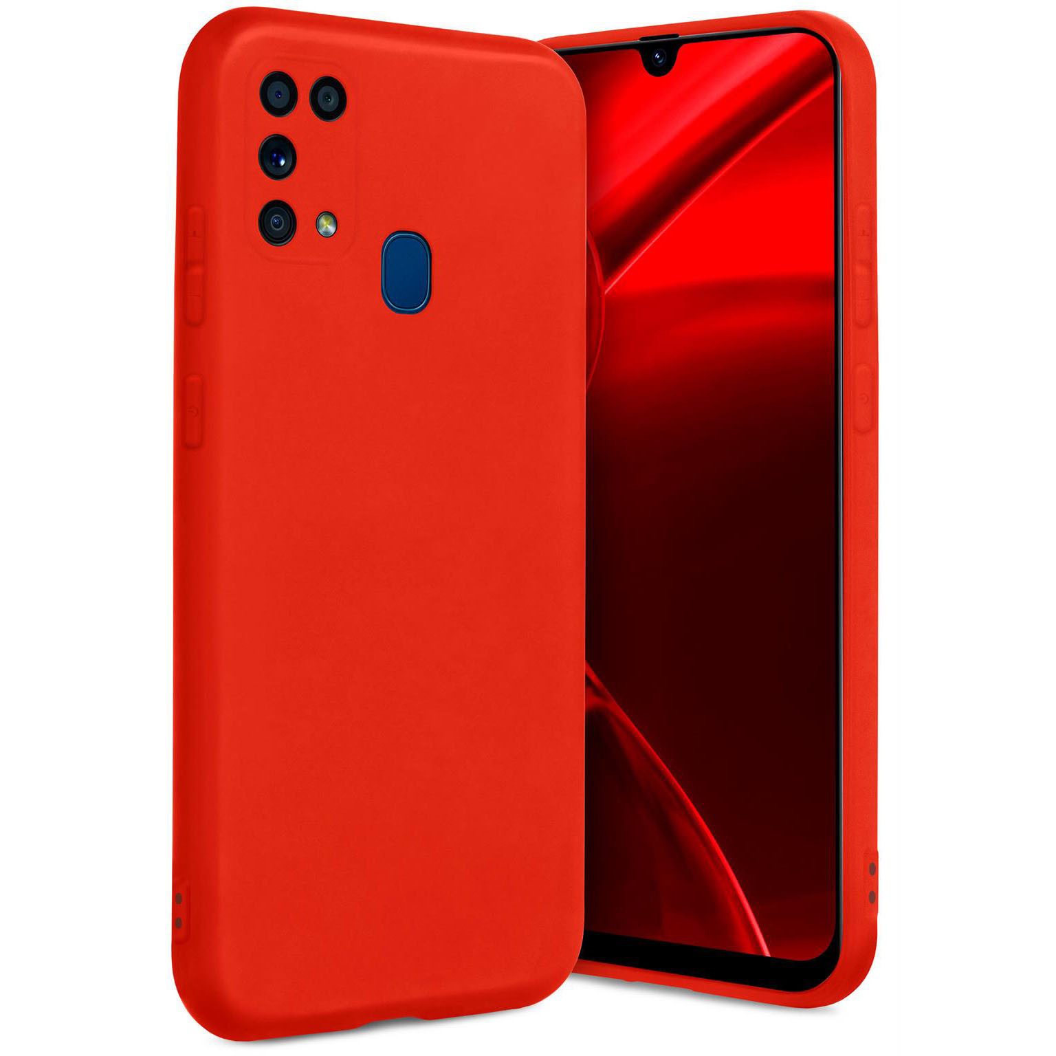 ONEFLOW Handyhülle für Samsung Galaxy M31 Hülle Dünn SlimShield Pro Rot 6,4 Zoll, Backcover TPU Case Handyhülle minimalistisch Schutzhülle Erhöhter Rand