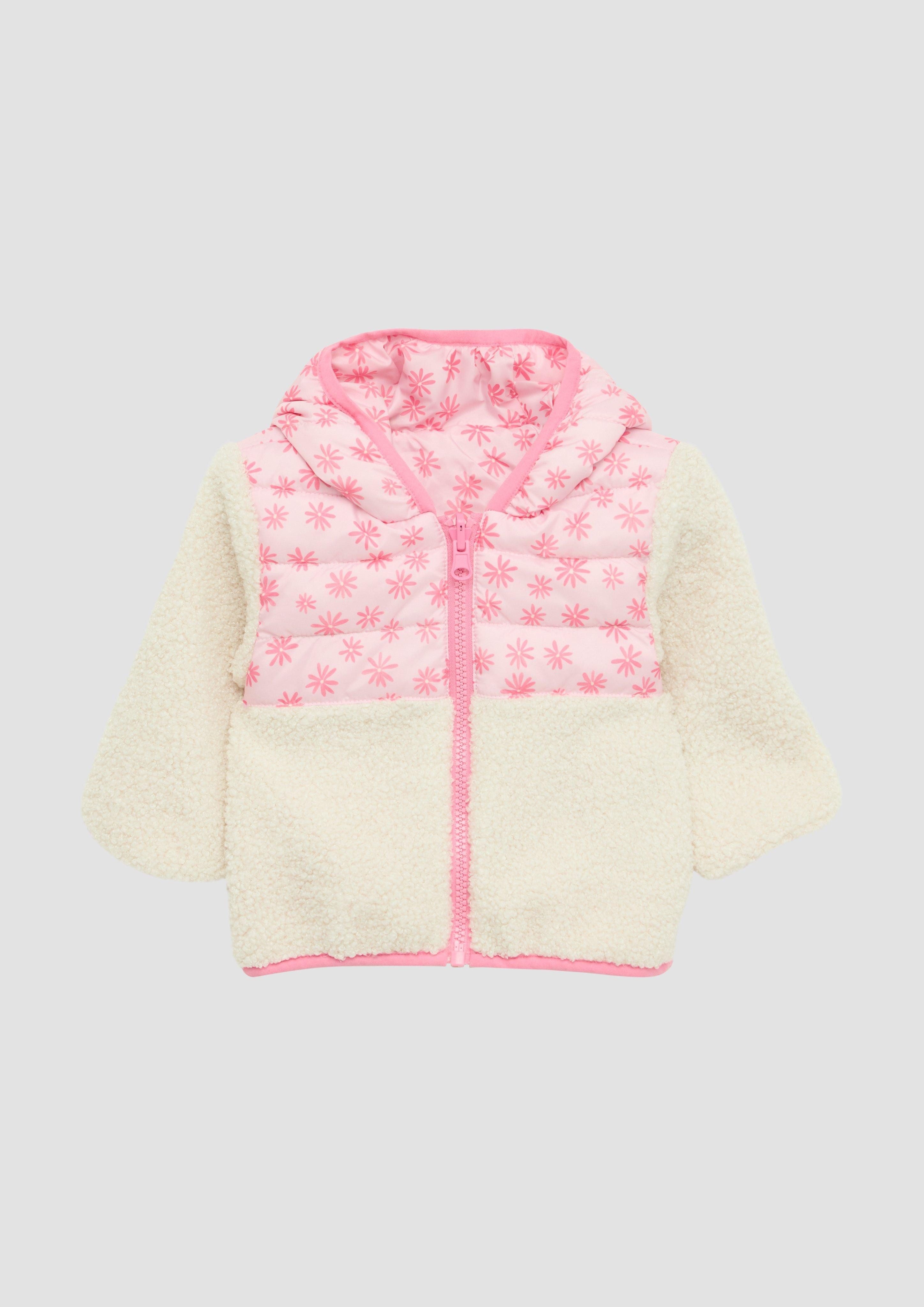 s.Oliver Outdoorjacke Leicht wattierte Wendejacke mit Steppung und Teddyplüsch Paspel