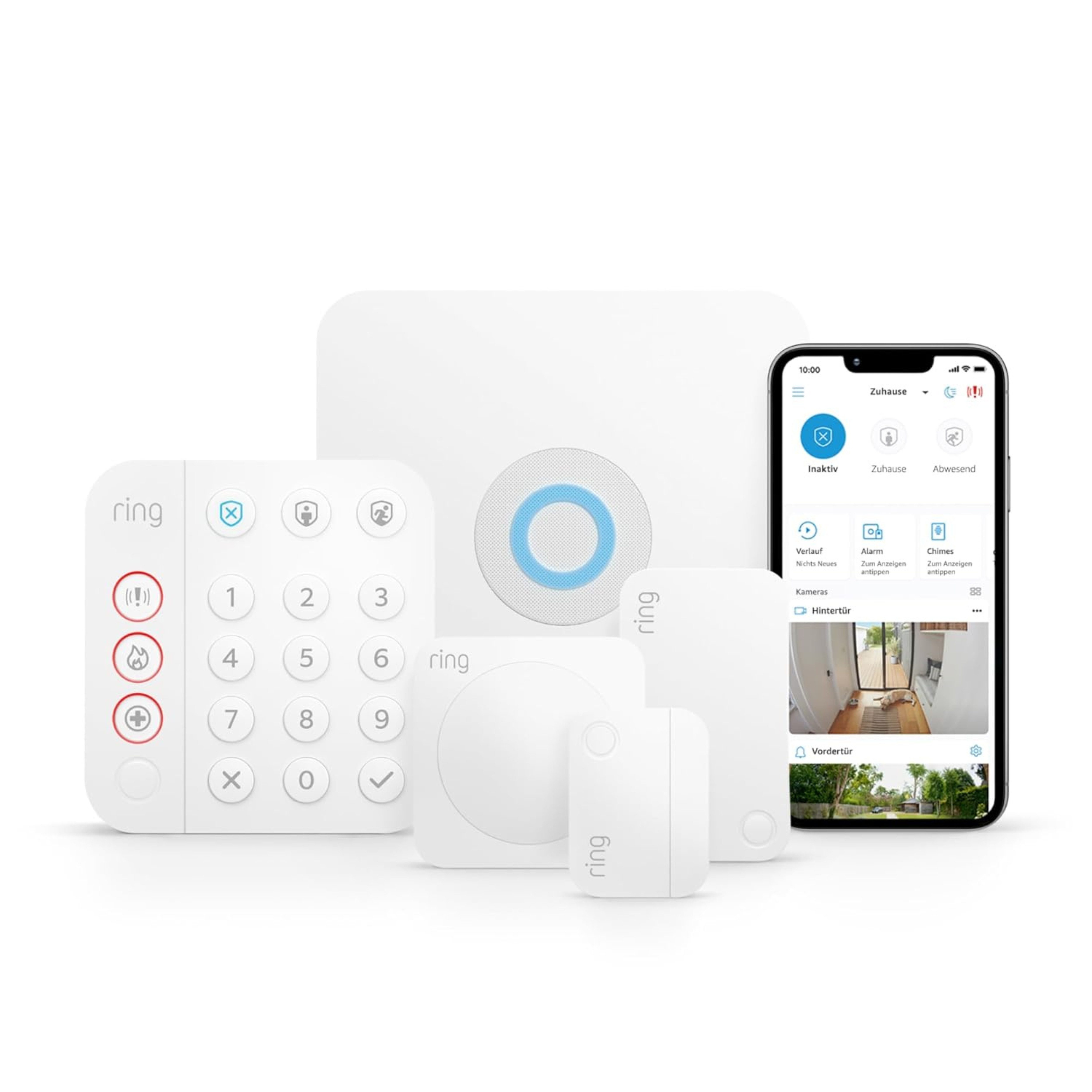 Ring Alarm-Set für Haus & Wohnung mit WLAN und Sensoren Alarmanlage (Alarm-Benachrichtigungen aufs Smartphone, haustierfreundlich)