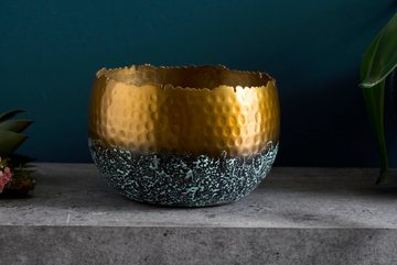 riess-ambiente Dekoschale ORIENT 19cm gold (Einzelartikel, 1 St), Wohnzimmer · Metall · handmade · Übertopf