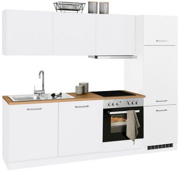 HELD MÖBEL Küchenzeile Kehl, mit E-Geräten, Breite 240 cm, inkl. Kühlschrank und Geschirrspüler