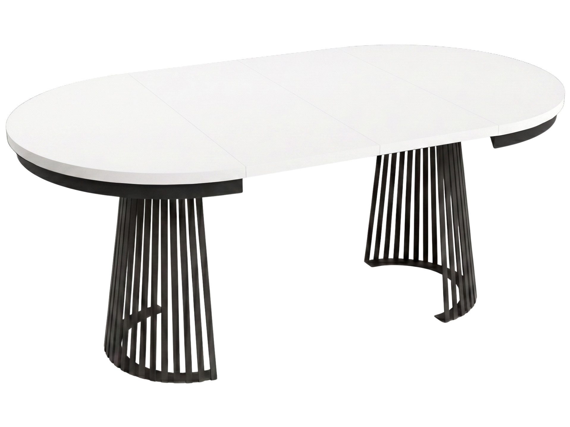 Beautysofa Esstisch Lumi im Loft-Stil, ausziehbar Ø 100–180 cm (hitze- und verfärbung beständig, Metallbeinen), verschiedene Farben – Bild 4 von 5