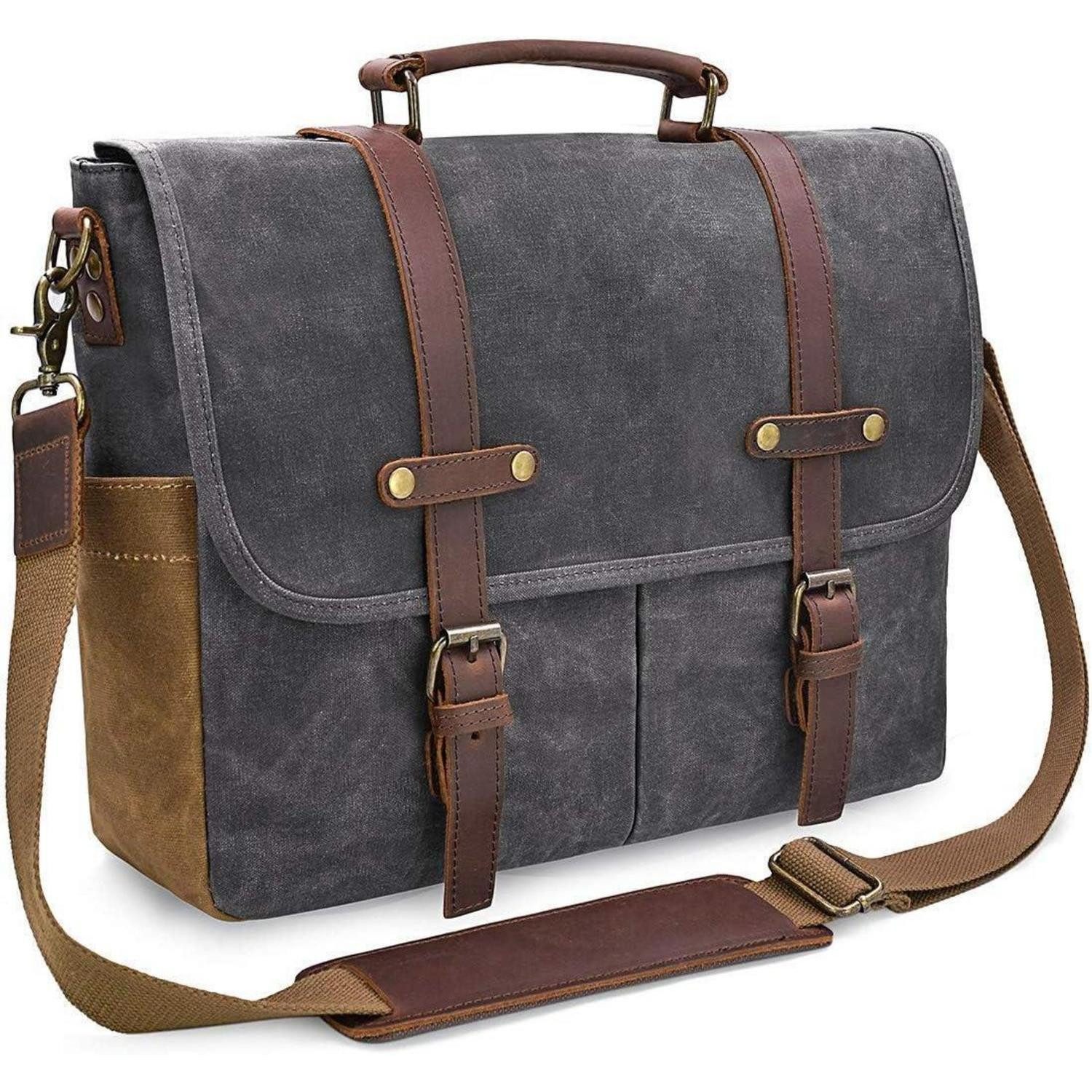 LuxusKollektion Messenger Bag Herren Umhängetasche Canvas günstig online kaufen