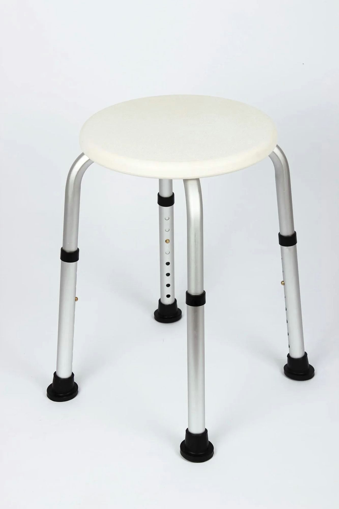 Westfalia Werkzeug Duschhocker Dusch-Hocker, höhenverstellbar, Weiß/ Silberfarben