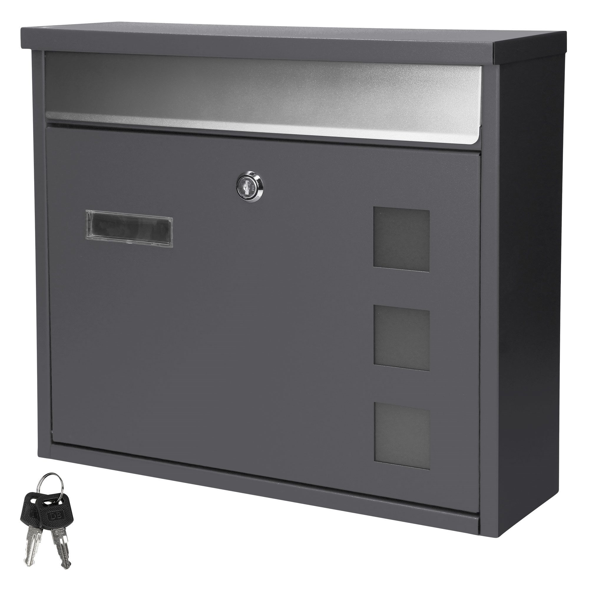 ML-DESIGN Briefkasten Wandbriefkasten Postkasten Design Briefkastenanlage Postbox, Standbriefkasten inkl. 2 Schlüssel Stahl