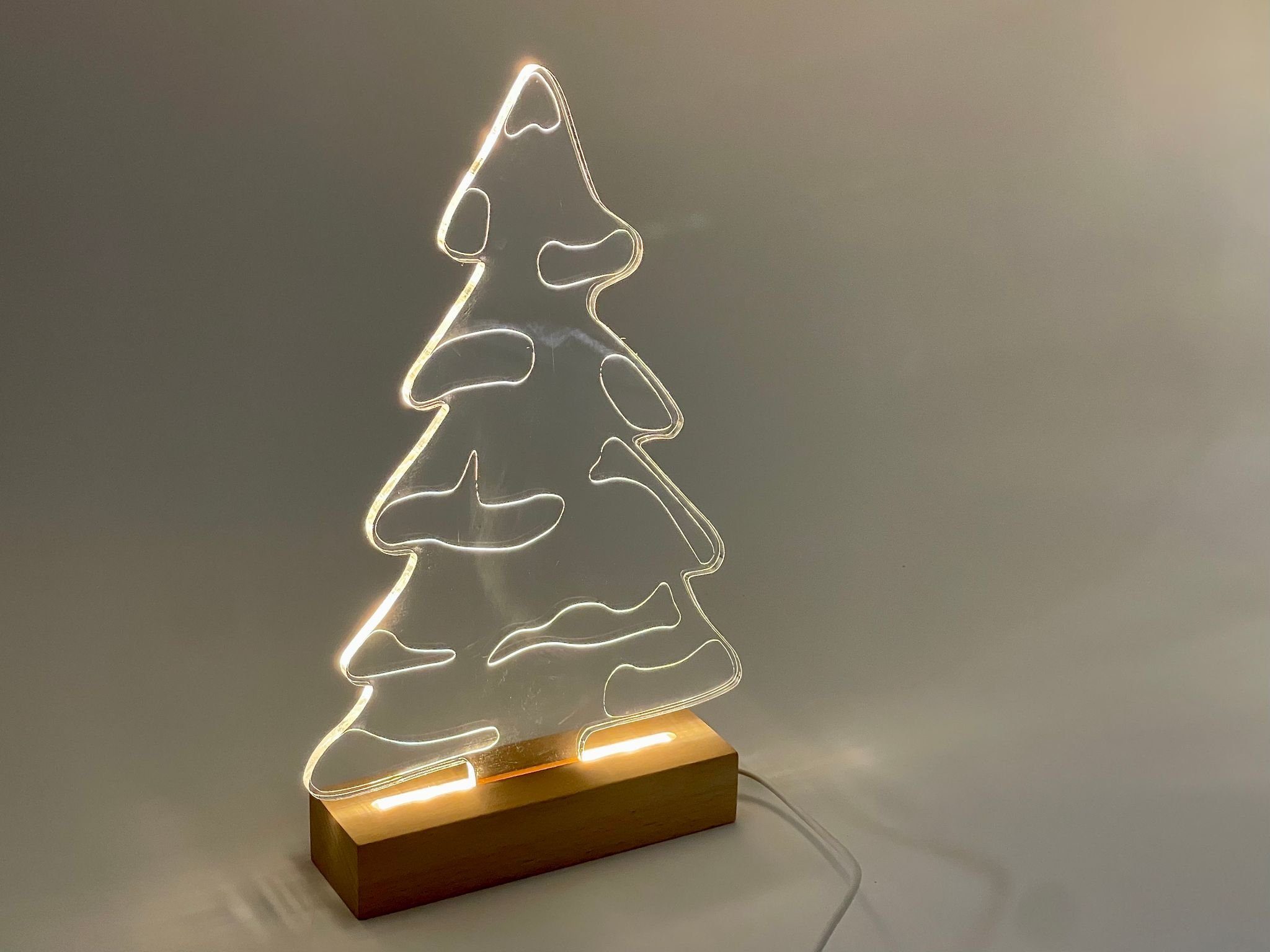 Weihnachtsfigur, USB-Netzteil - dezenter mit Acrylglas Kahyko Weihnachtslicht aus und modern Weihnachtsbaum Beleuchtung