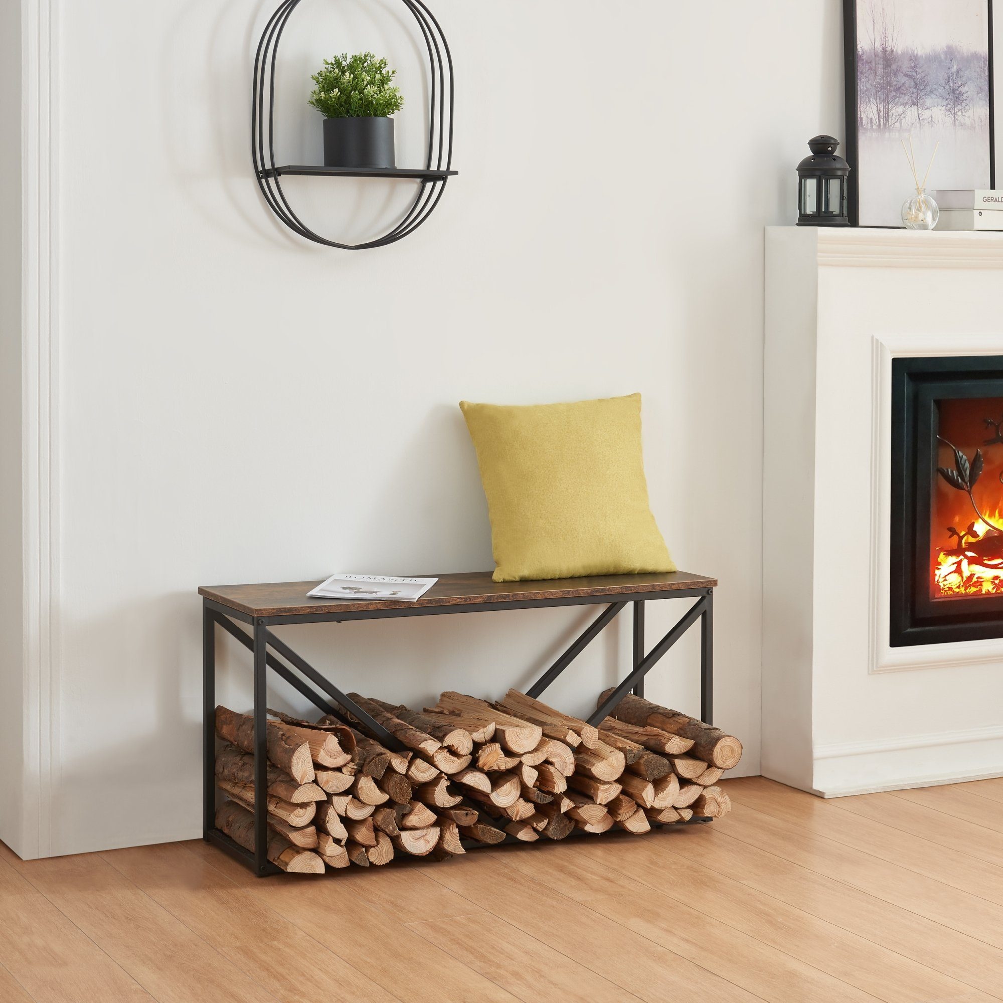 en.casa Kaminholzregal, BxTxH:100x30x50 cm, »Vaasa« mit günstig online kaufen