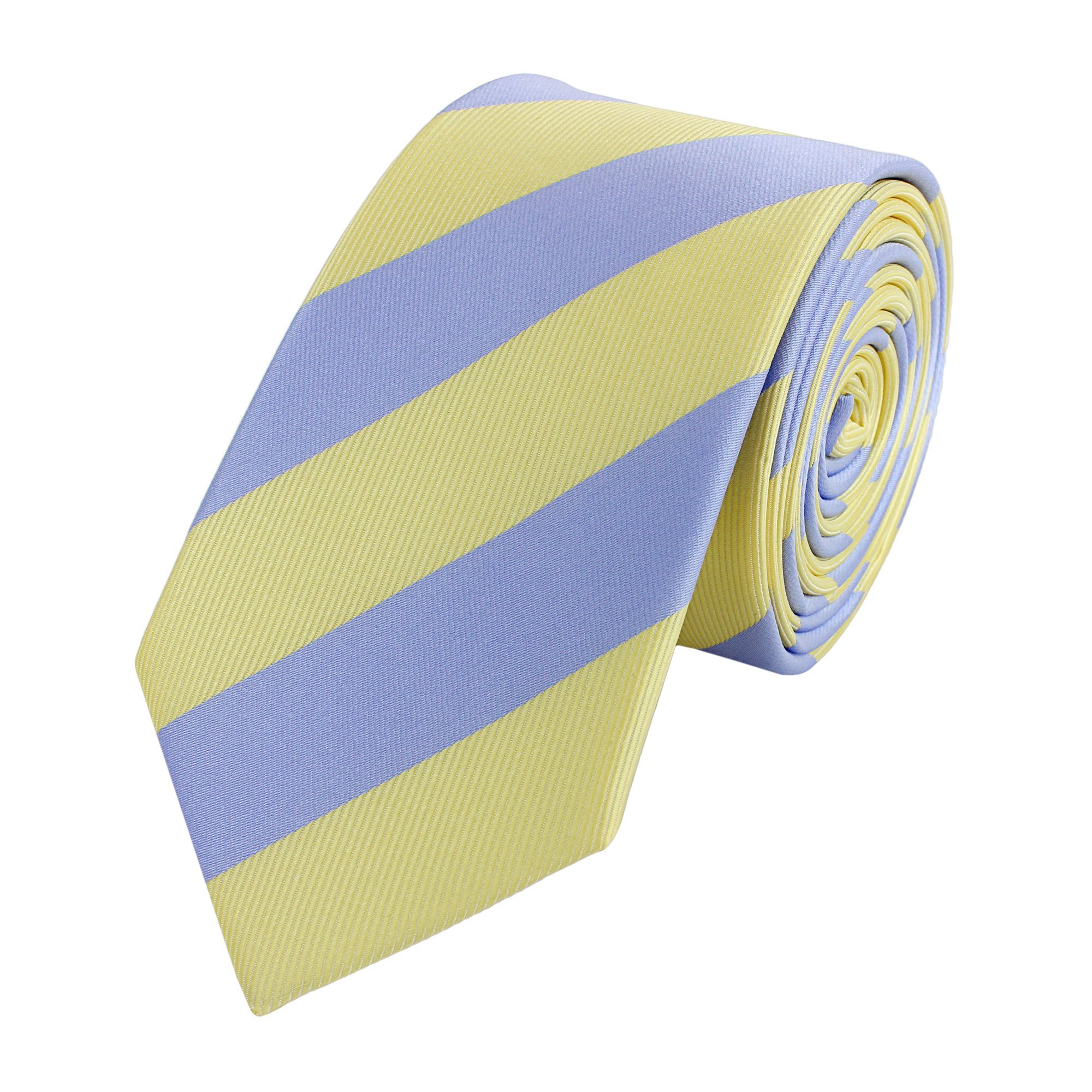 Fabio Farini Krawatte Herren Krawatte Blautöne - verschiedene Blaue Männer Schlips in 6cm (ohne Box, Gestreift) Schmal (6cm), Cabbage Patch/Sapphire Fog