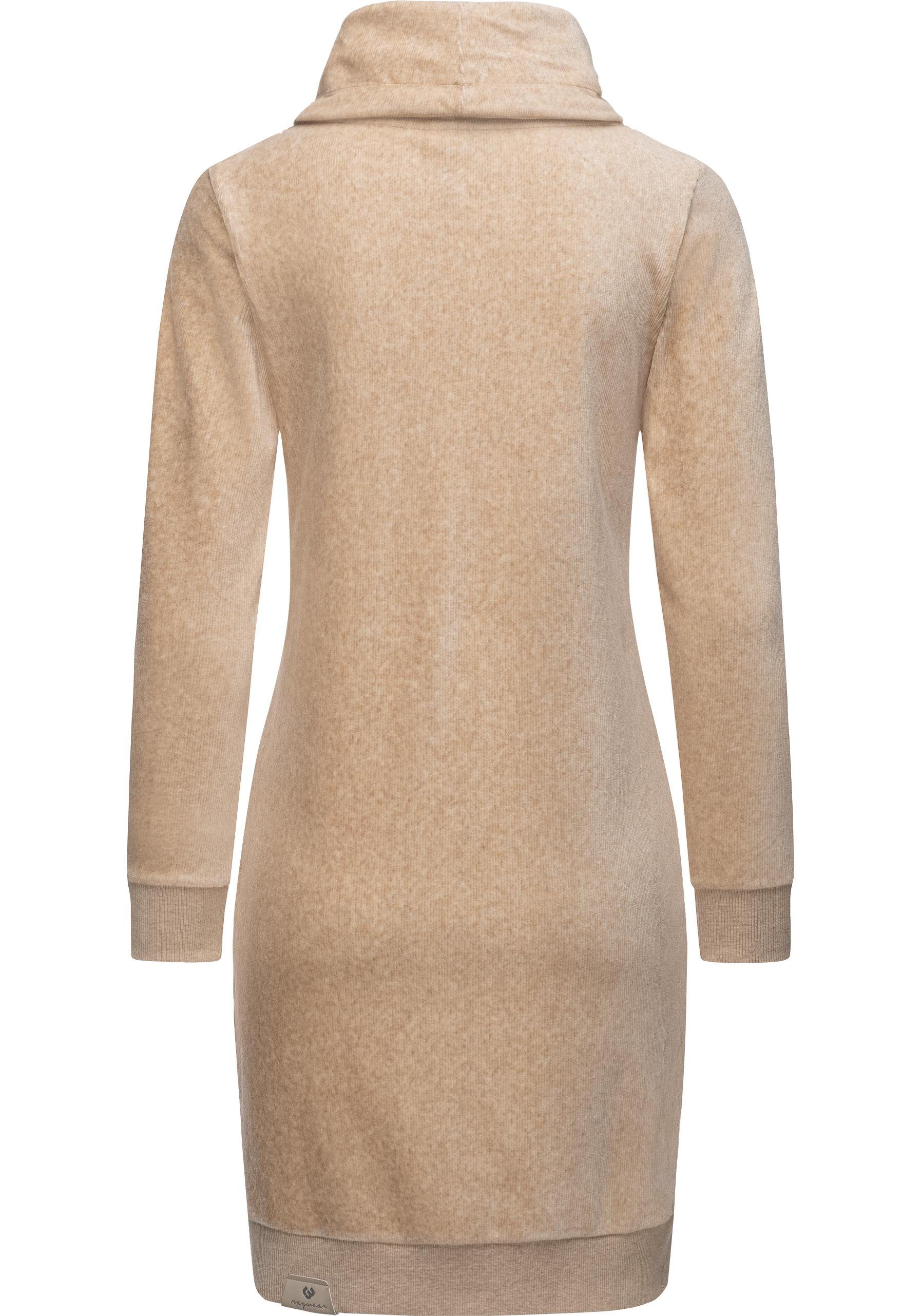 Ragwear Sweatkleid Chloe Velvet stylisches Langarmkleid in Samtoptik
