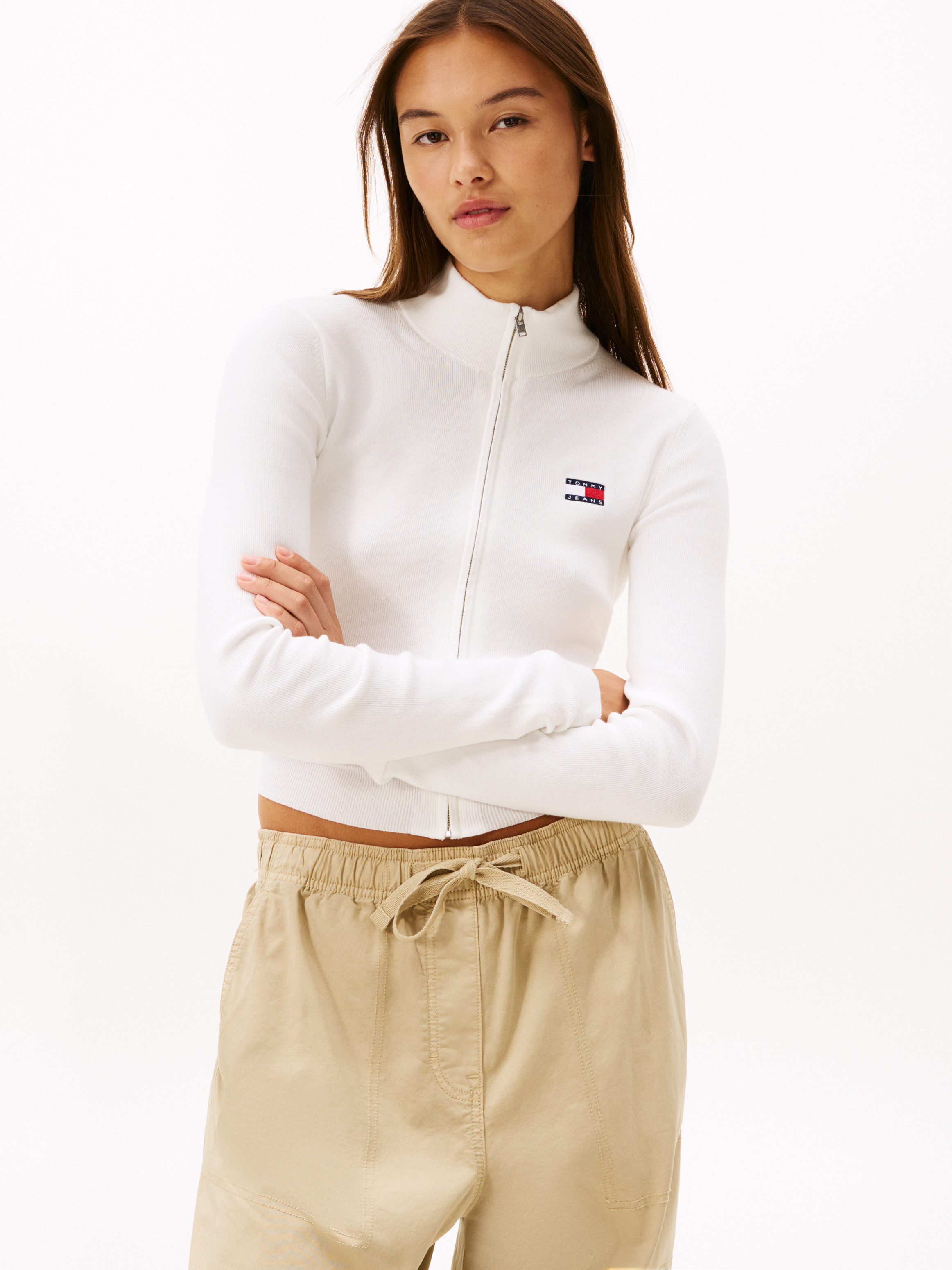 Tommy Jeans Strickjacke TJW ZIP HIGH NECK CARDIGAN EXT günstig online kaufen