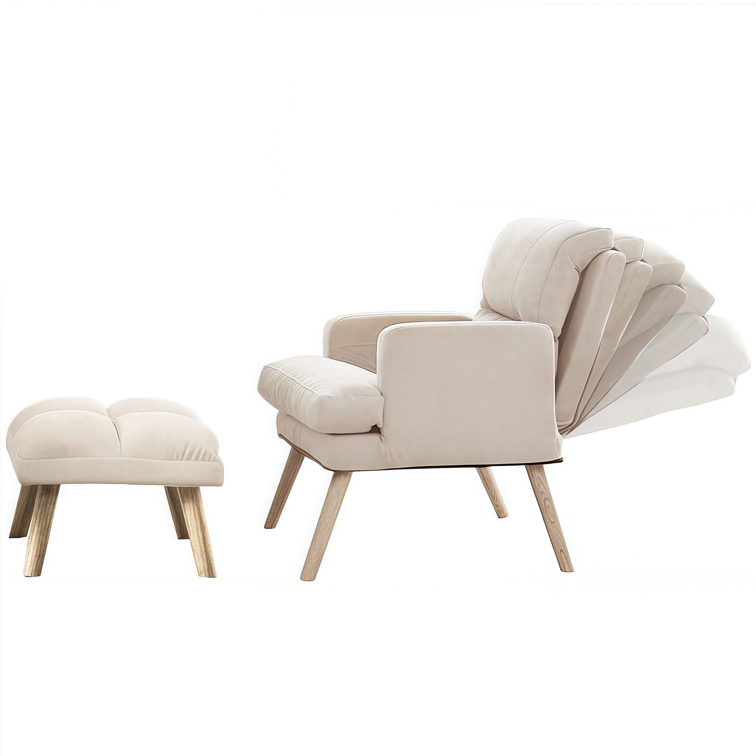 Rhein Beleuchtung Relaxsessel Relaxsessel mit Hocker – 2-teiliges Komfort-S günstig online kaufen