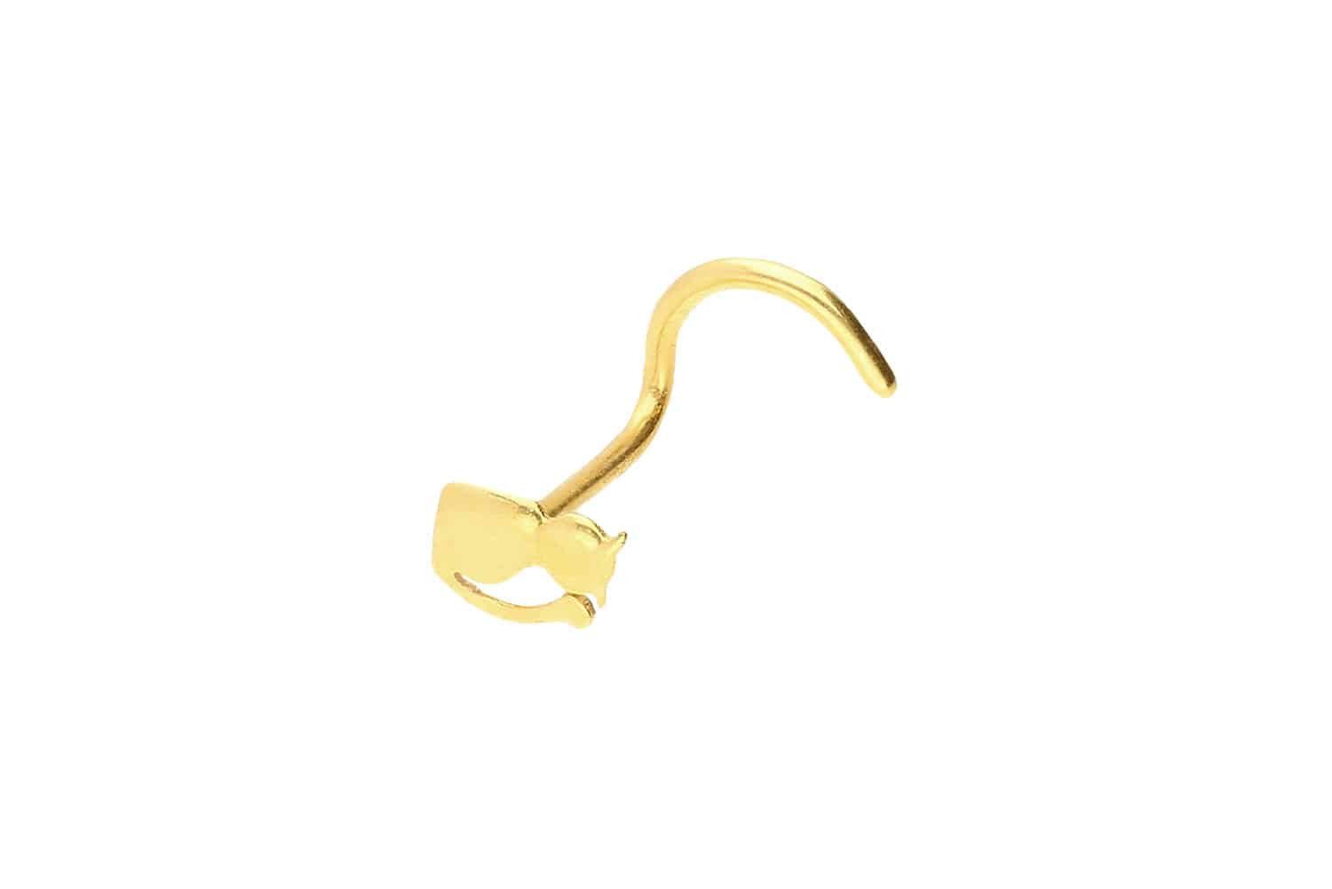 Nasenpiercing Chirurgenstahl Nasenstecker Spirale KATZE