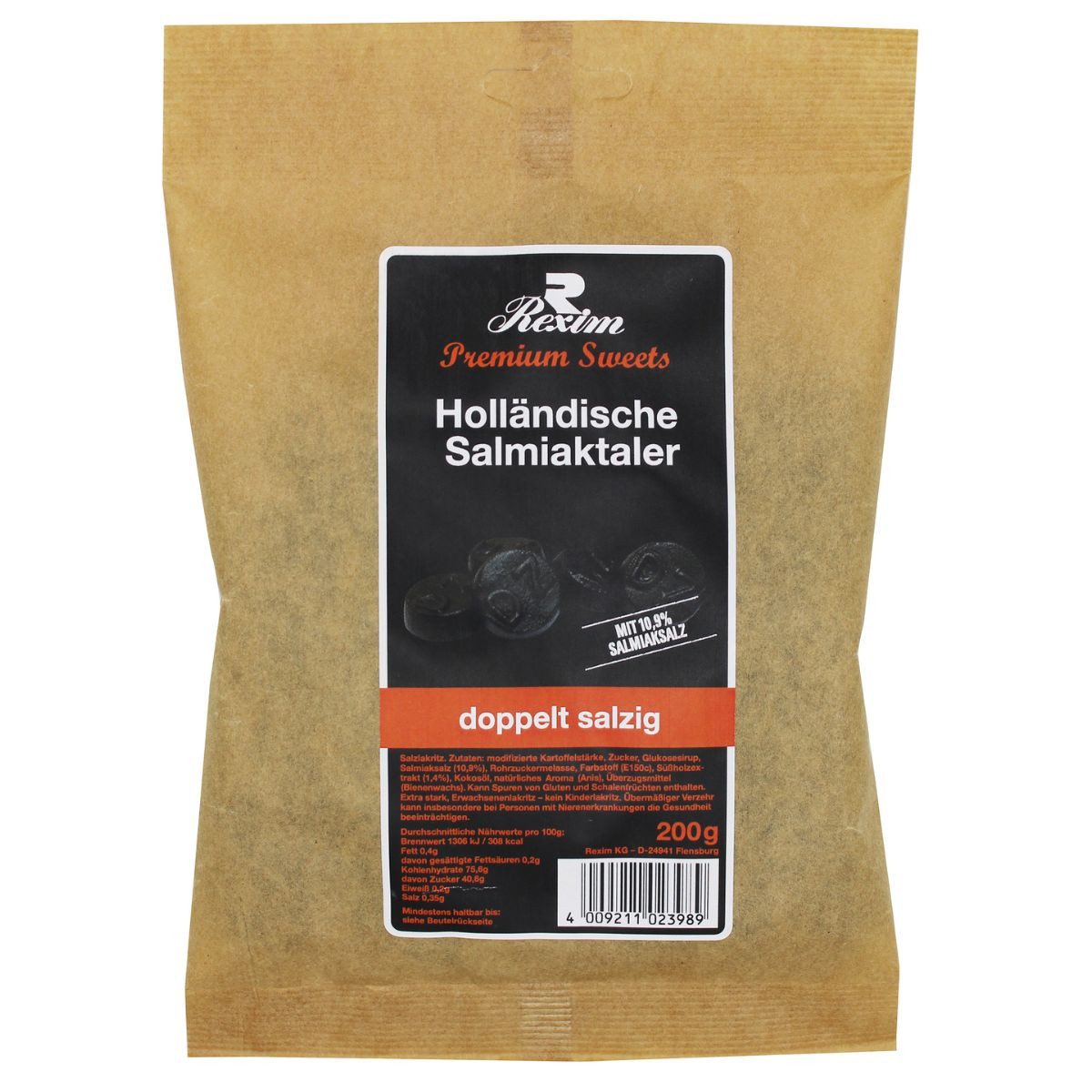 Rexim Süßigkeit Rexim Holländische Salmiaktaler 200g – Extra starke Salzlakritz‑Taler, 200 g