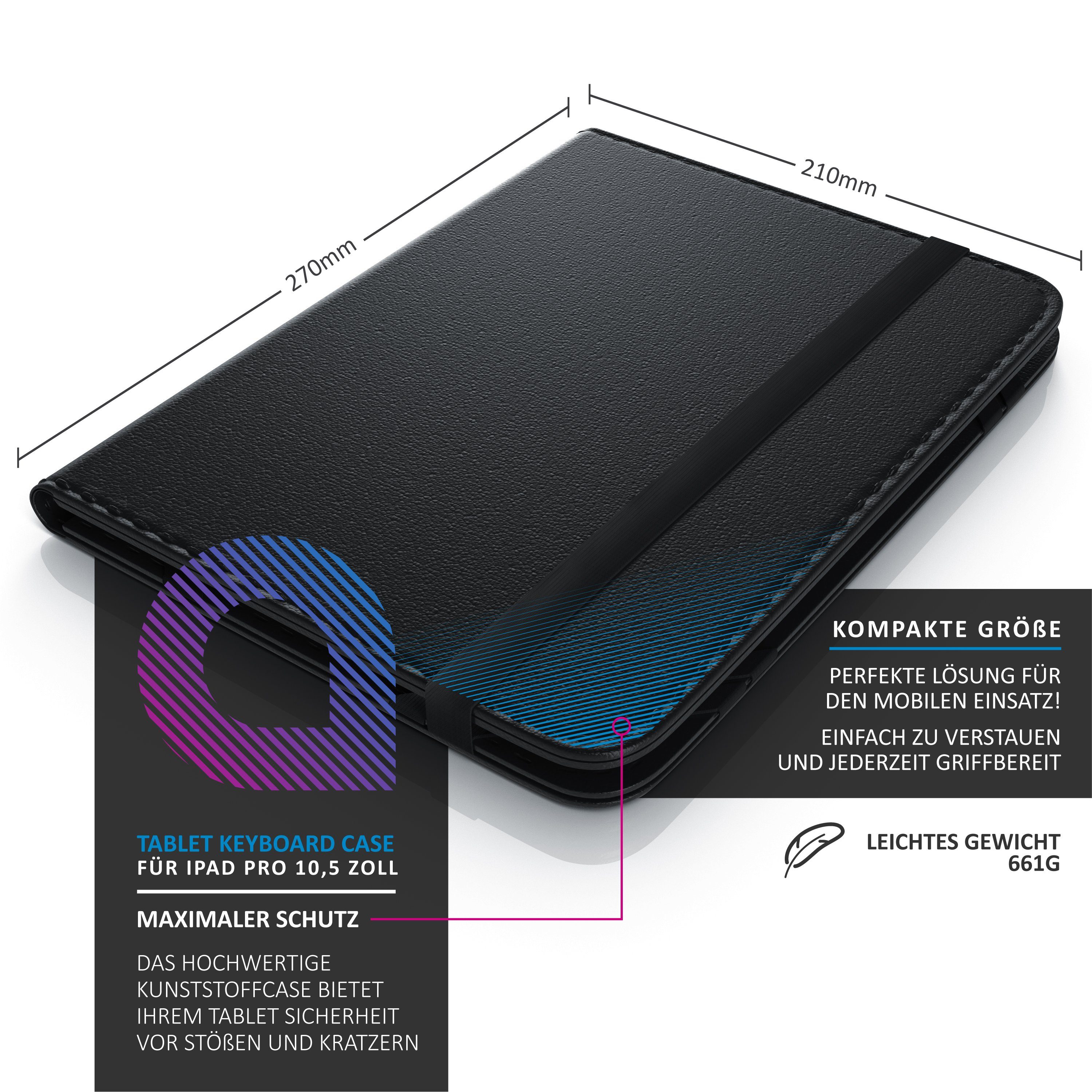 den Kunstledercase 9-10" Tablet-Tastatur für (Bluetooth-Keyboard, Transport) Aplic Tablets