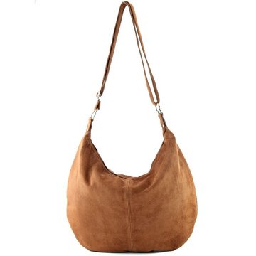 modamoda de Schultertasche T123, Echtleder Handmade in Italy