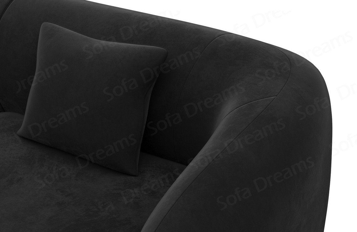 Dreams Design schwarz95 Polster Sofa Ecksofa Loungesofa Form Sofa Marbella Samtstoff Stoffsofa, L