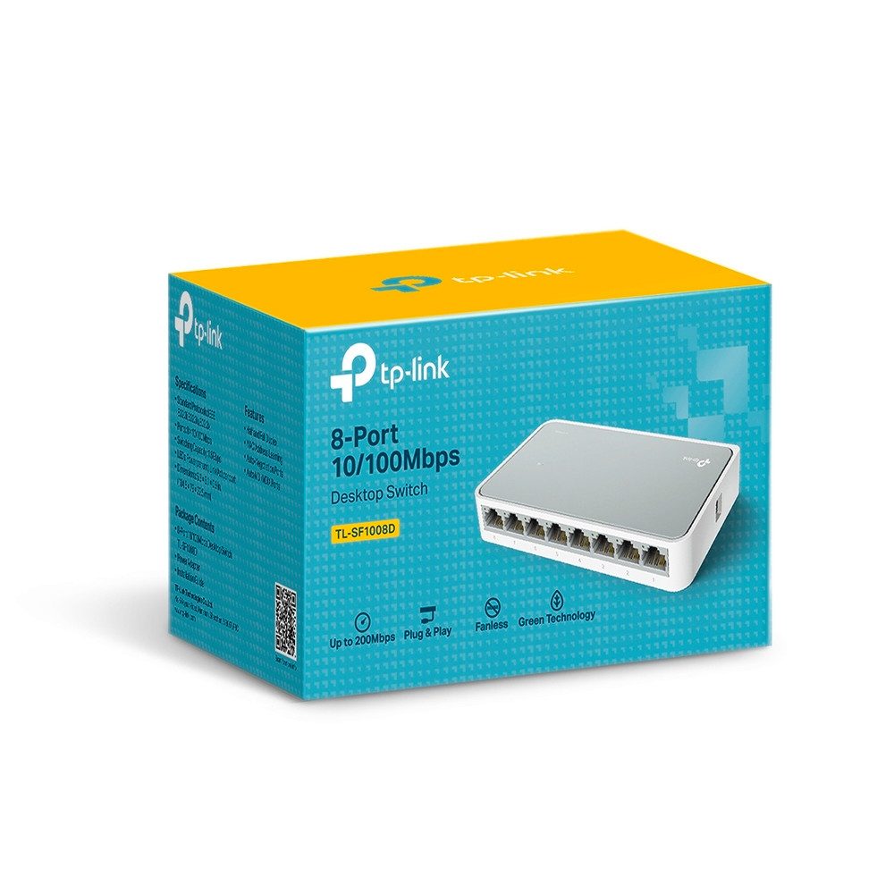 tp-link TL-SF1008D 8-Port 10/100MBit Desktop Switch Netzwerk-Switch