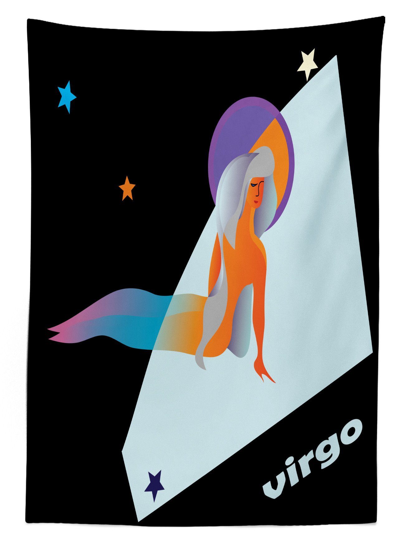 Abakuhaus Tischdecke Jungfrau Farben, geeignet den Sternzeichen Außen Farbfest Bereich Abstrakt Klare Waschbar Für