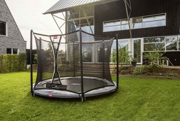 Berg Bodentrampolin BERG Trampolin InGround rund 270 cm grau mit Sicherheitsnetz Comfort