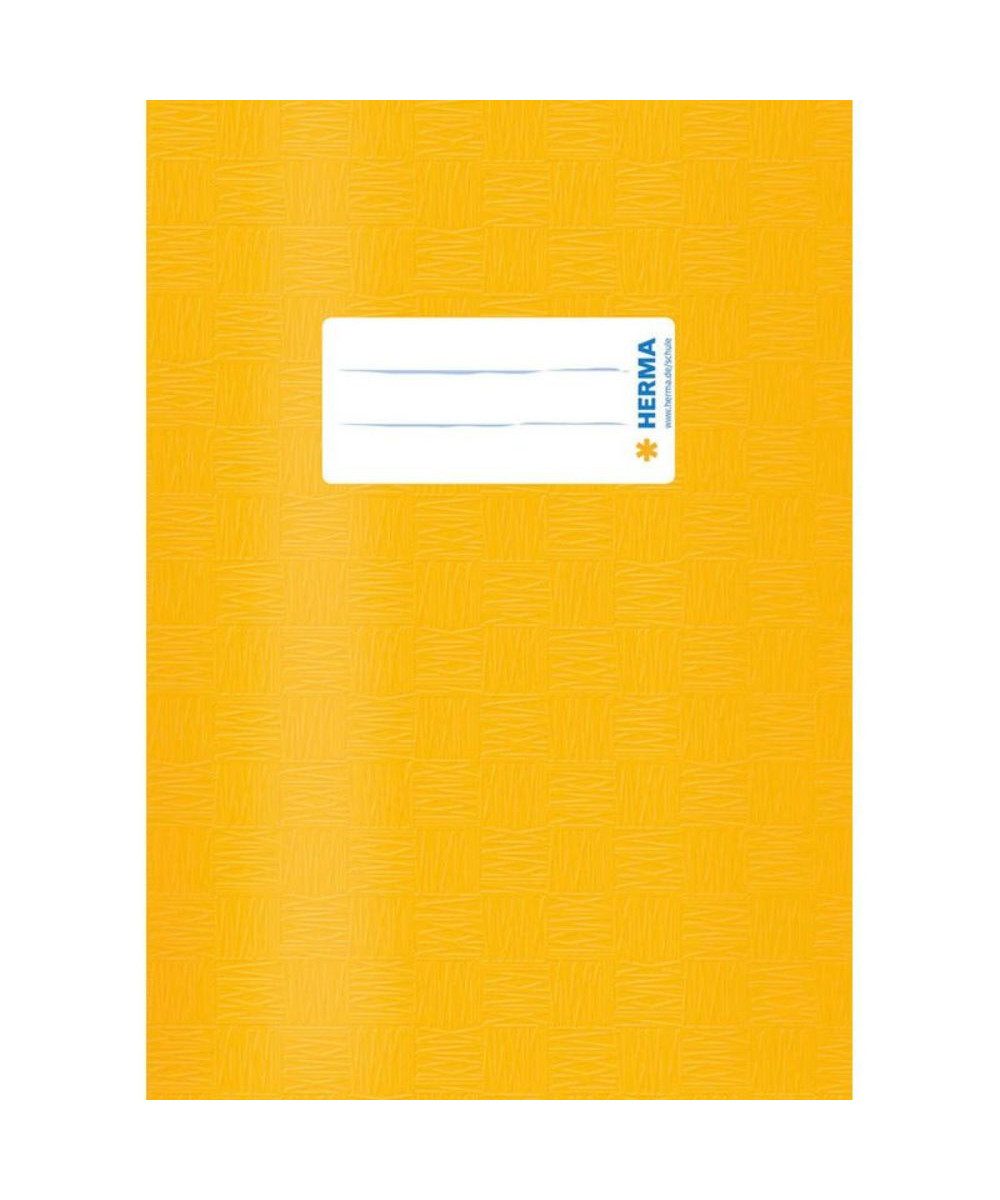 HERMA Schulheft Herma PP-Heftschoner A5, mit Beschriftungsschild geklebt
