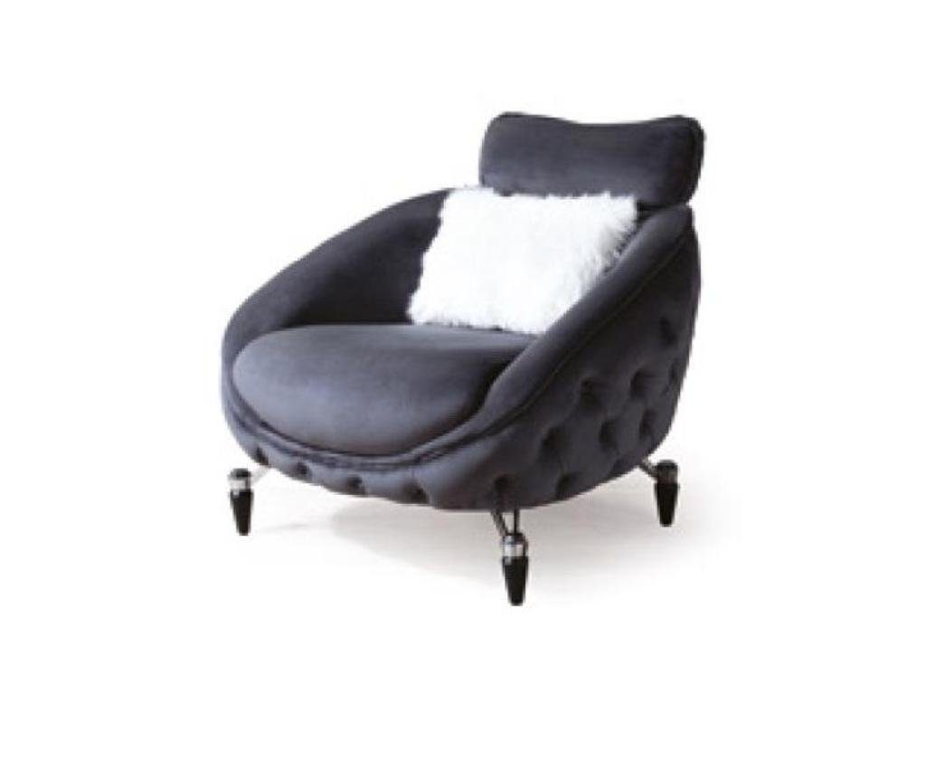 JVmoebel Sessel, Chesterfield Sessel 1 Sitzer Schwarz Wohnzimmer Luxus Design