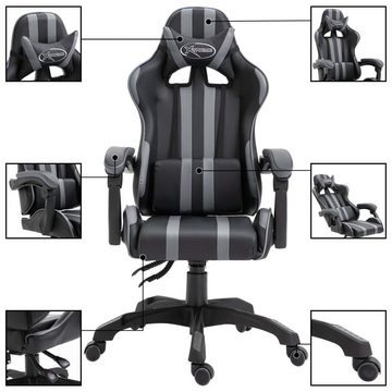 möbelando Gaming-Stuhl 297301 (LxBxH: 61,5x68x122 cm), in Schwarz und Grau
