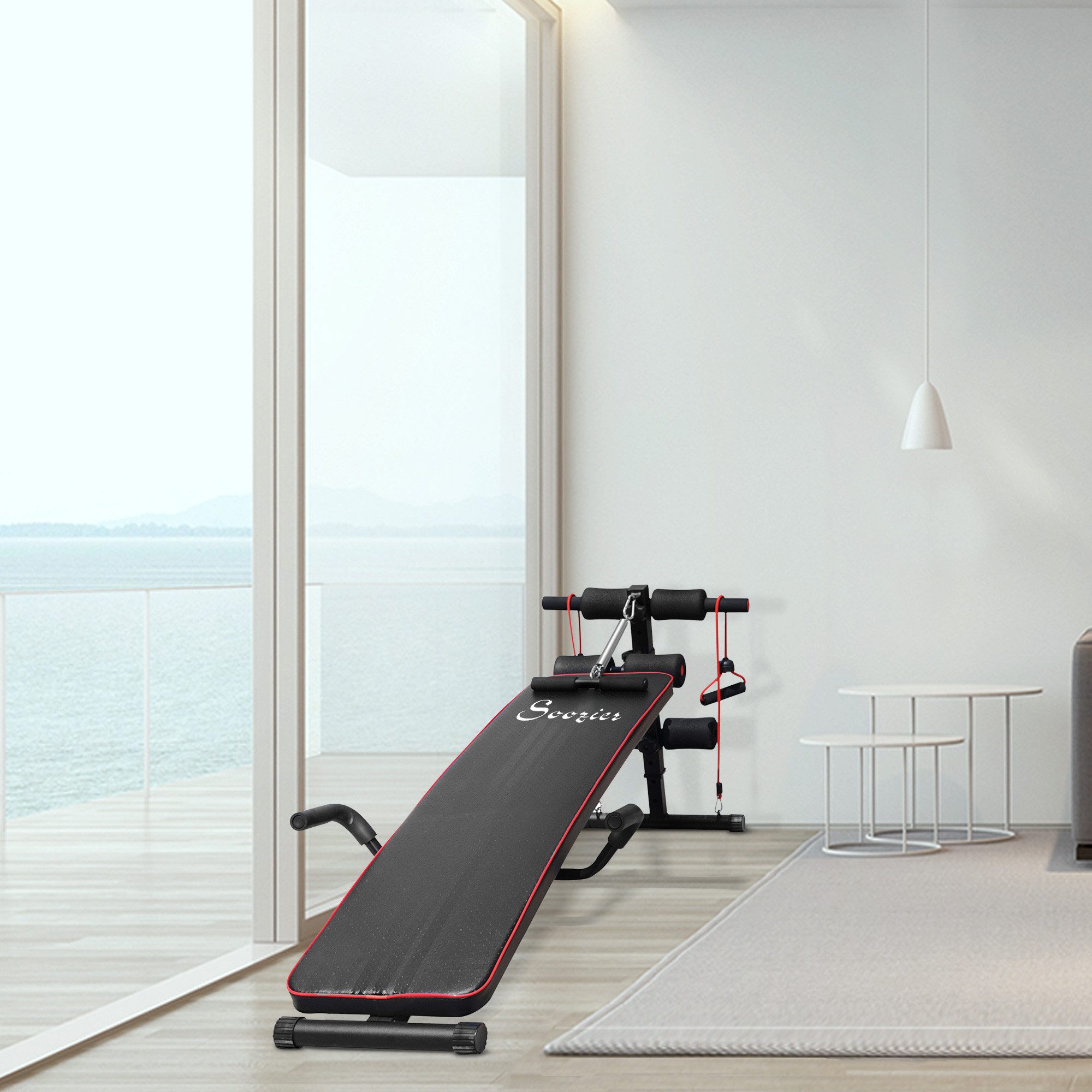 FELIXLEO Sit-Up Bank Bauchtrainer Sit Up Bank verstellbar mit Bändern 120kg, (1-tlg)