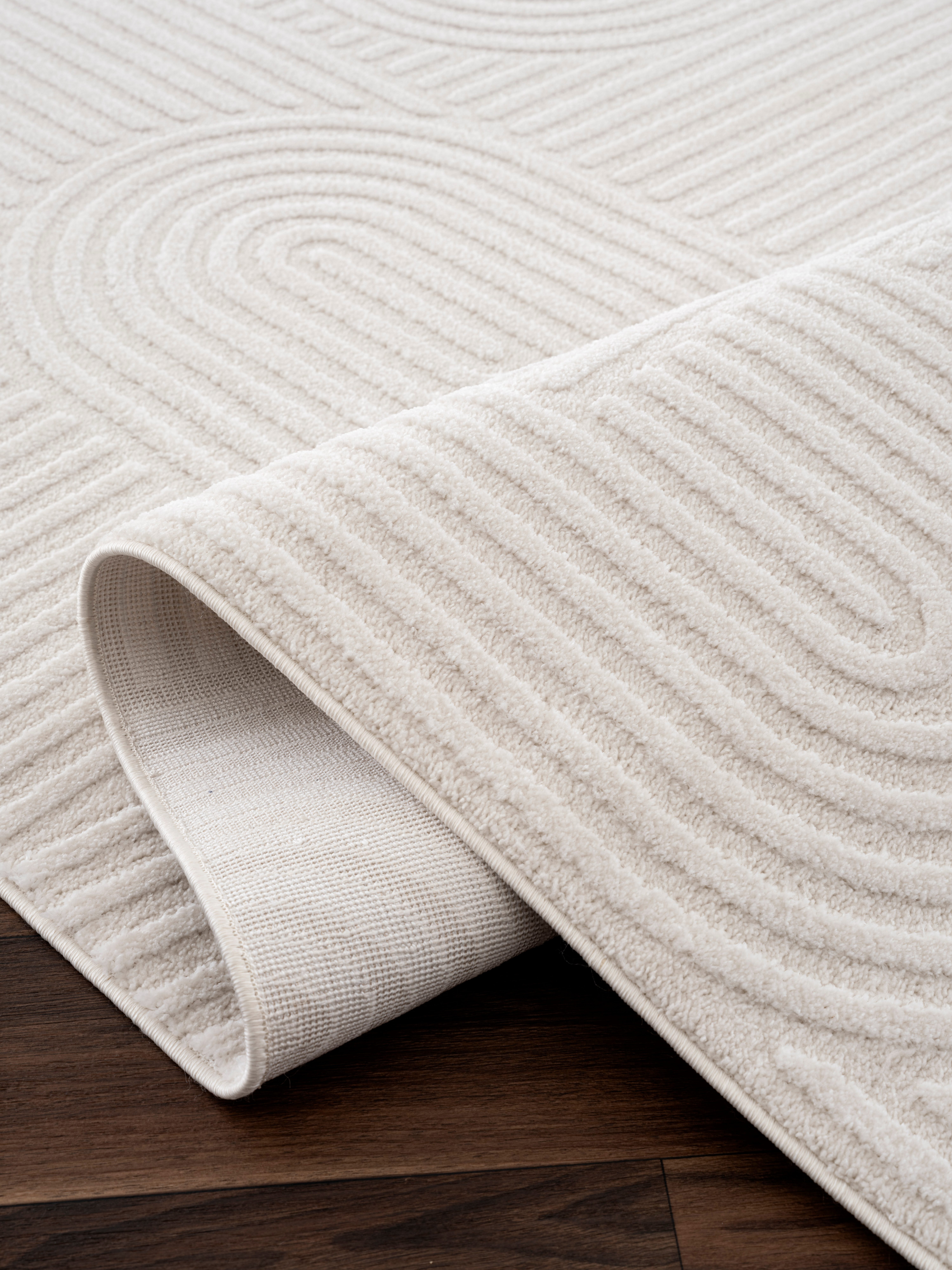 OTTO home Teppich Jonnis, mit Fransen, Boho-Design, Scandi, Designteppich, rechteckig, Höhe: 9 mm, Hoch-Tief, 3D Optik, skandinavischer Stil, Wohnzimmer, Schlafzimmer