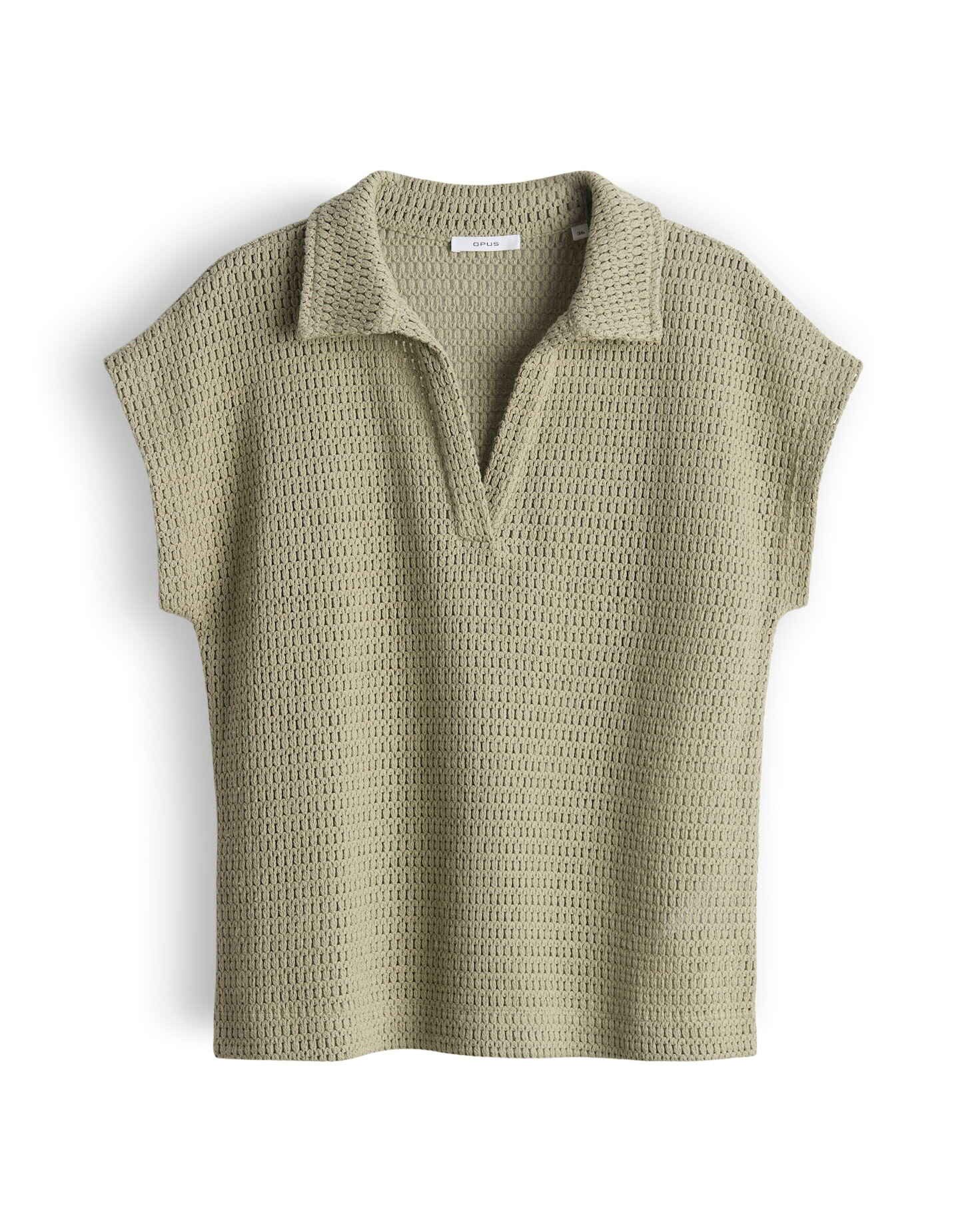 OPUS Poloshirt Somona aus Jersey mit Crochet Optik Lochstrickmuster, leichte Transparenz, weicher Griff, Casual