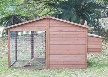 Zoopplier Hühnerstall Hühnerstall Nr.08"Schickchick" mit Freilaufgehege, wetterfest Hühnerkäfig Chickenhouse mit Freigehege für 2-4 Hühner