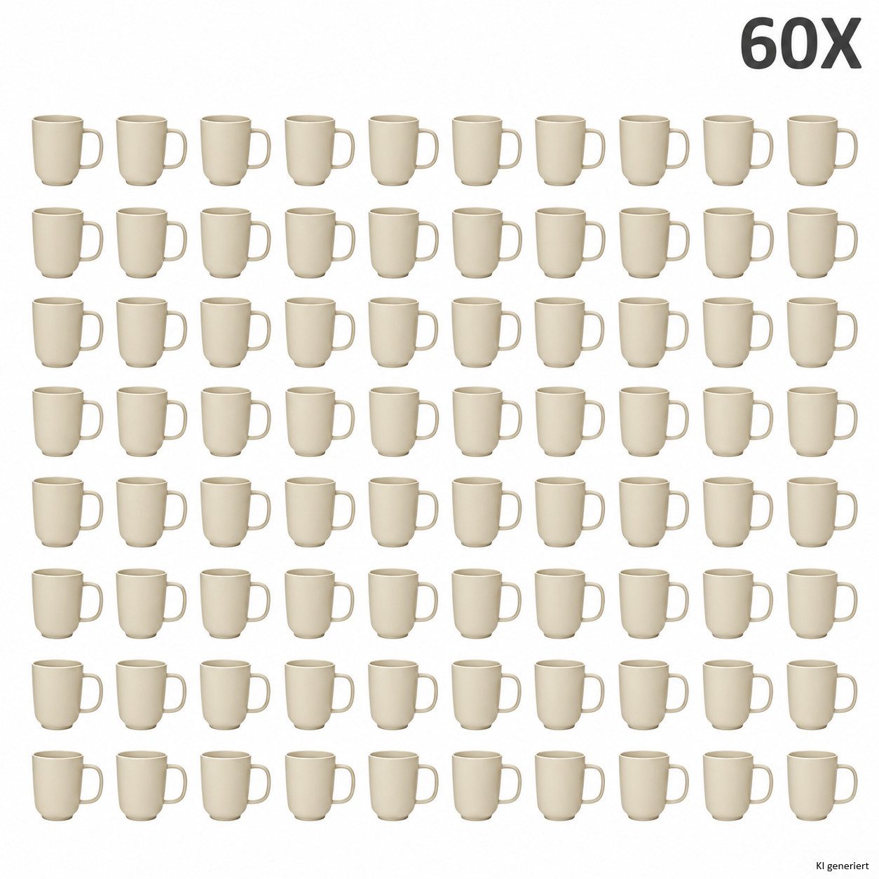 Ritzenhoff & Breker Becher Ritzenhoff 60x Jasper Kaffeebecher 250ml H10,4cm Vanille Tee-Tassen, Steingut