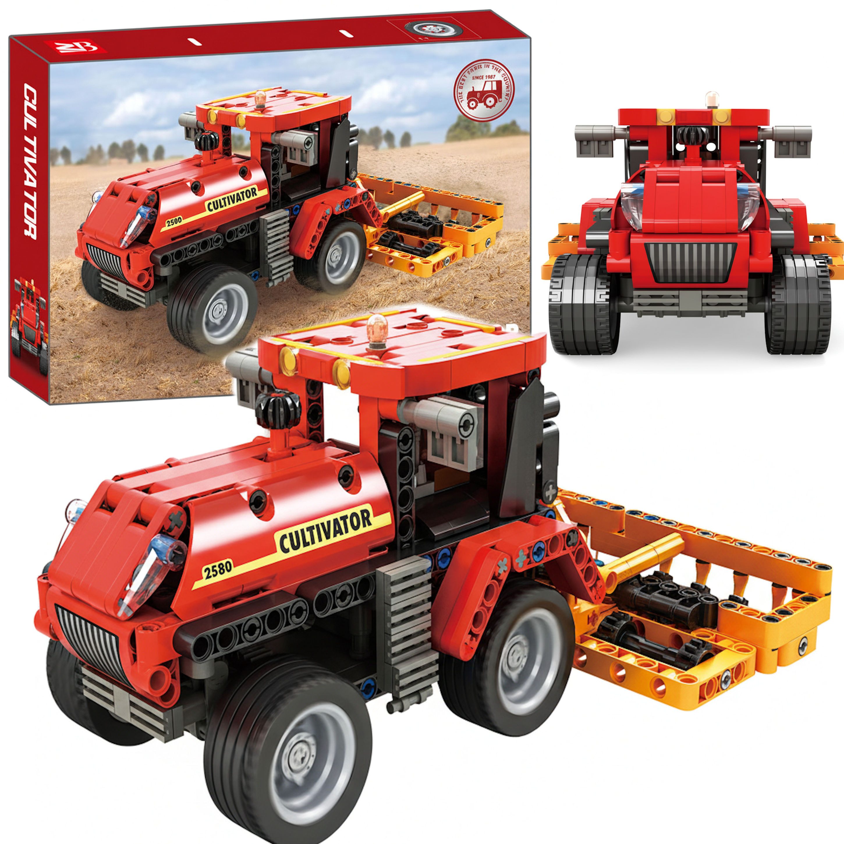 COIL Bausteinset, Spielzeugbausteine, Konstruktionsset, Spielbauklötze Spielbausteine, (Set, 485 St), Landmaschinen, Klemmblöcke, Bewegliche Teile