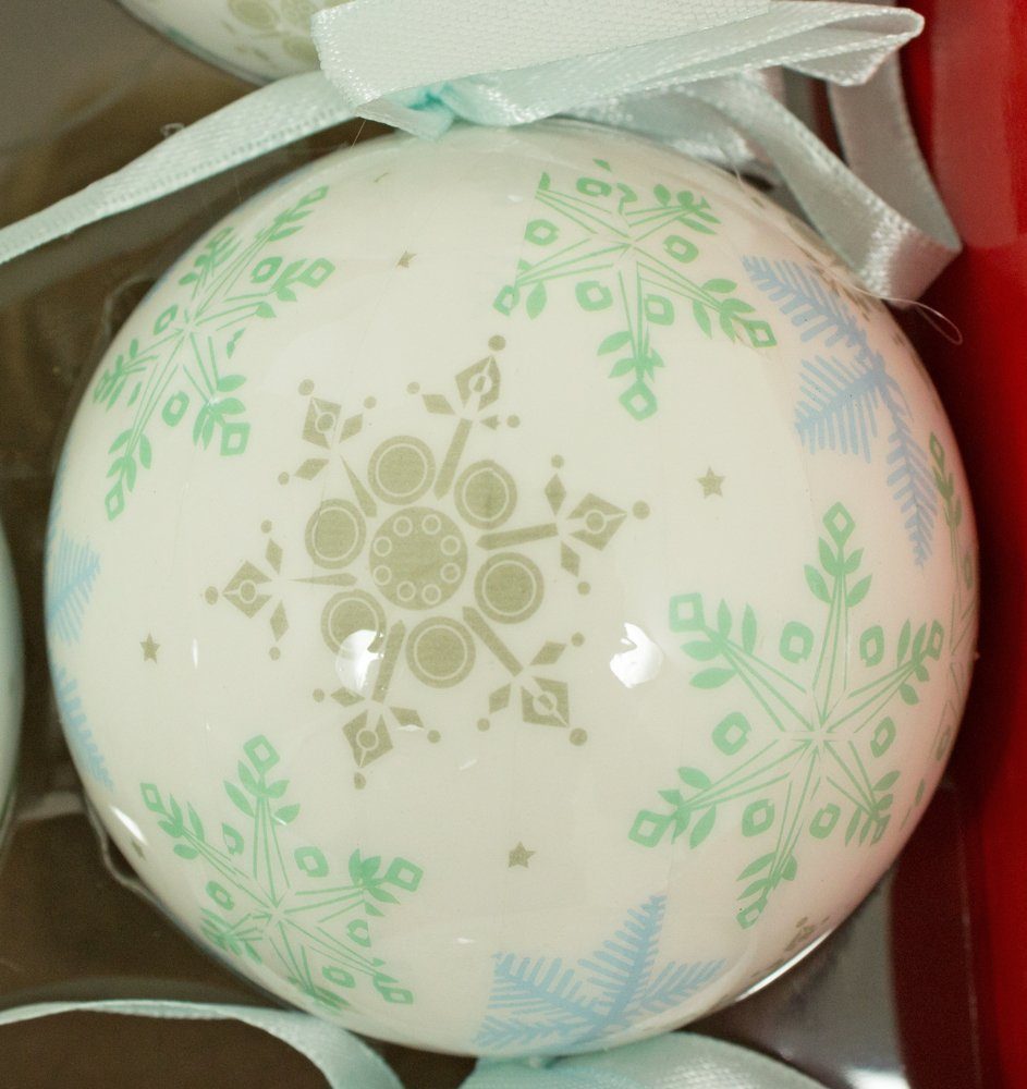 Trachtenland Weihnachtsbaumkugel Kunststoff Weihnachtskugeln 6cm 12-tlg. - Schneefl
