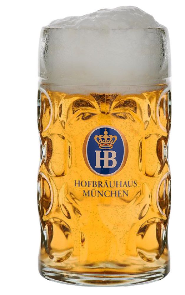 Hofbräuhaus München Bierglas Glaskrug, Maßkrug "Isarseidel", 0,5 l, Glas