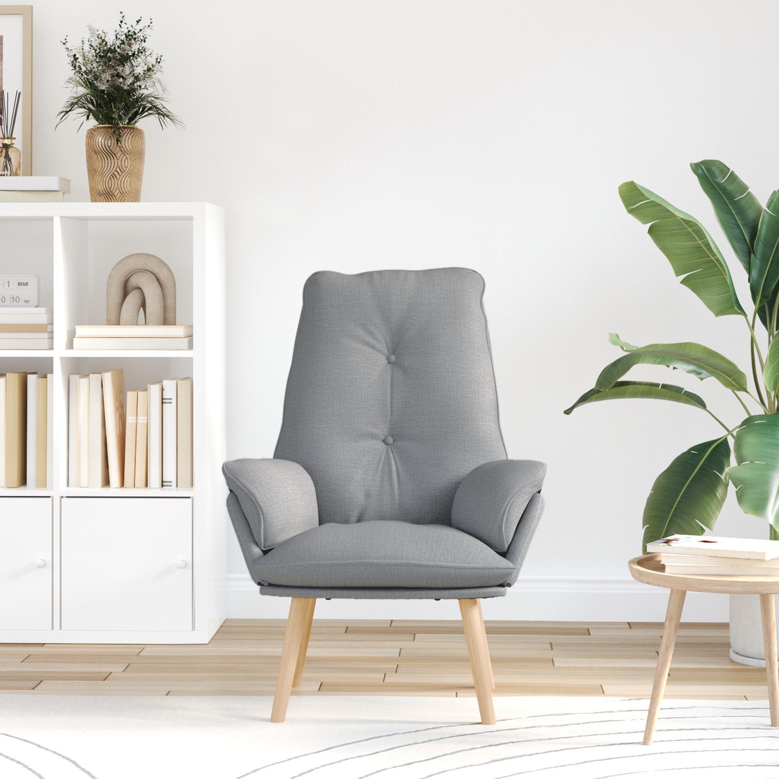 vidaXL Sessel Entspannungssessel Hellgrau Stoff (1-St) günstig online kaufen