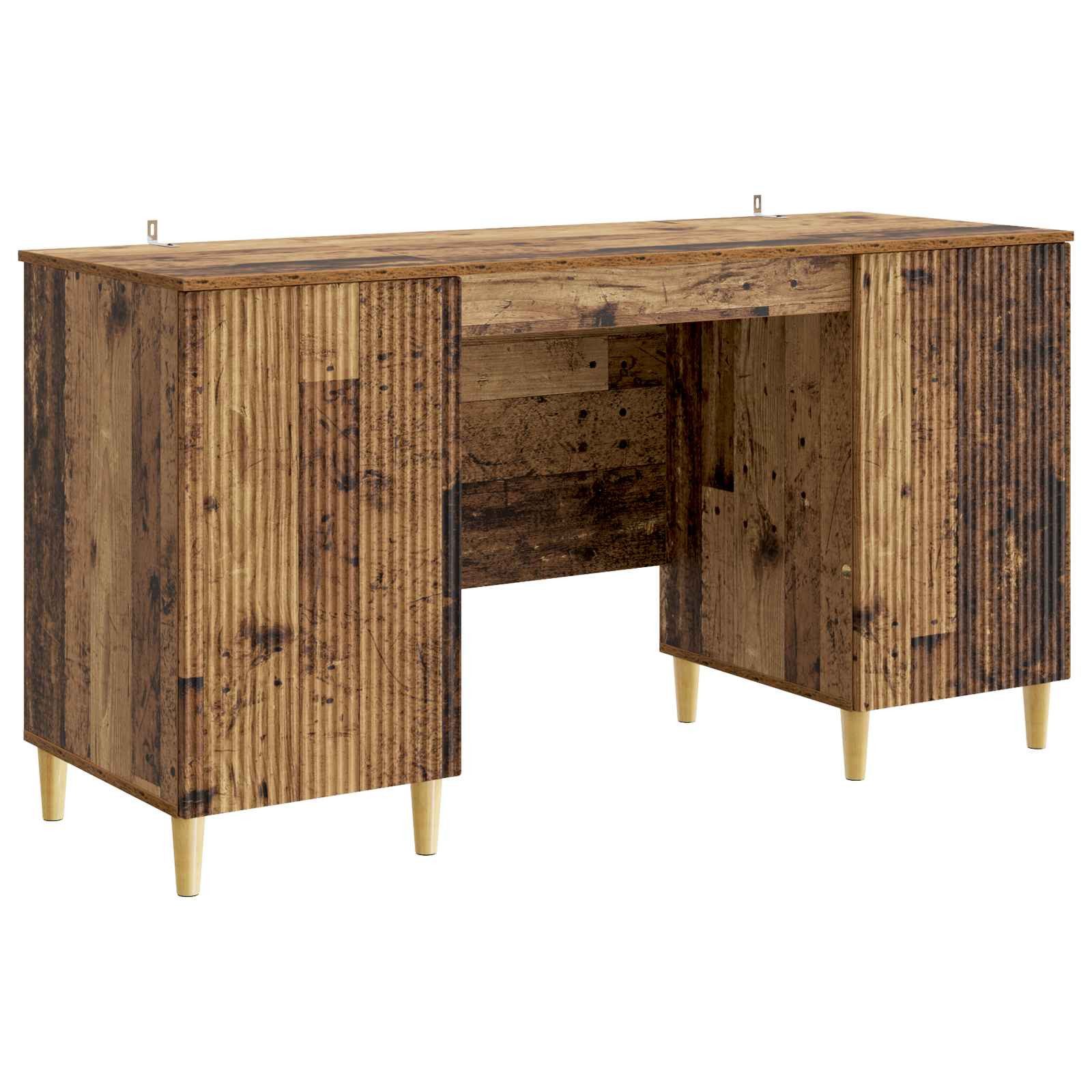vidaXL Schreibtisch Schreibtisch mit Regal Altholz 142,5 x 50 x 75 cm Holzwerkstoff (1-St)