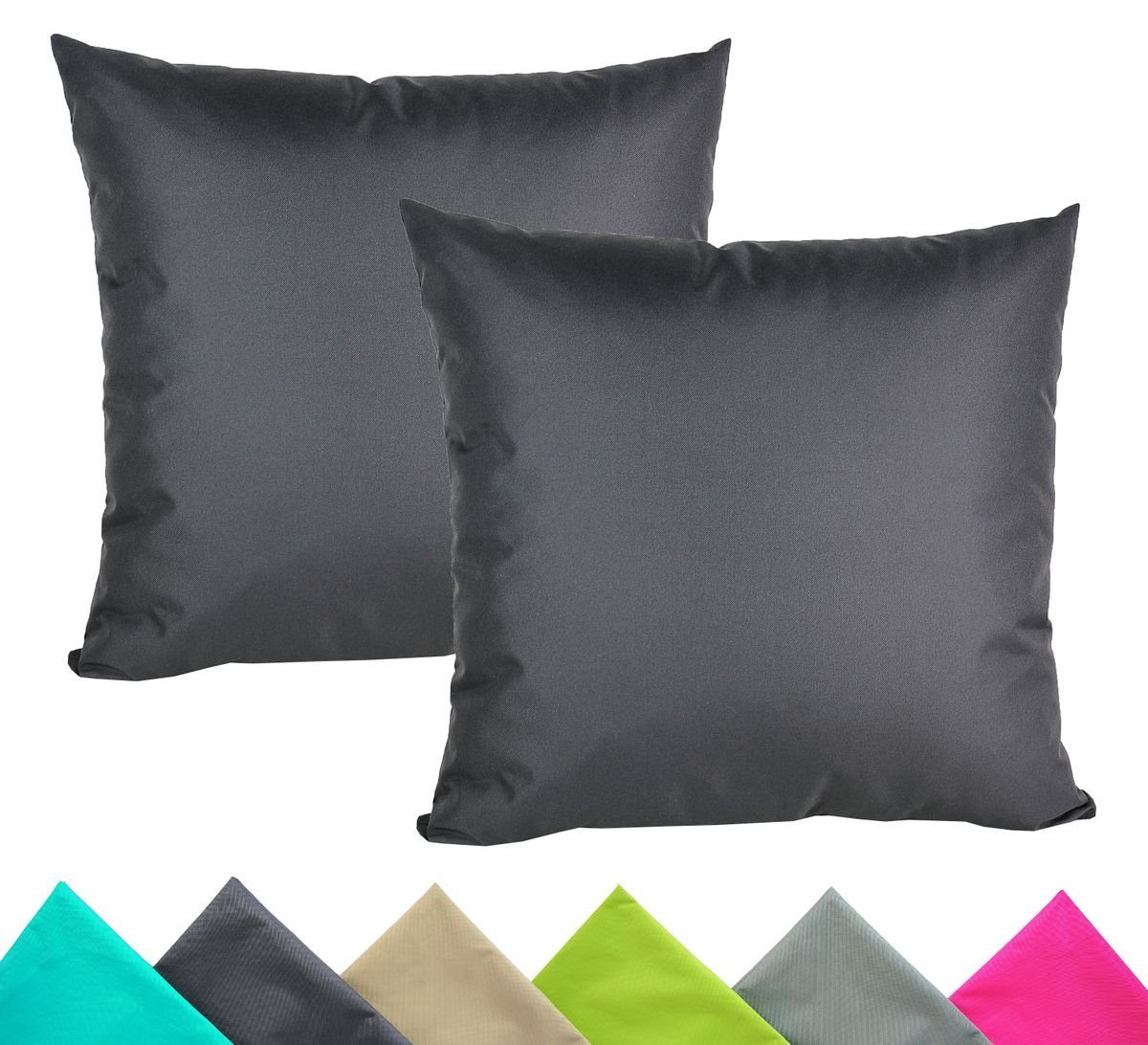 JACK Kissenbezüge 2er Set 40x40cm Outdoor Wasserfest, (2 Stück), 2x Kissenhülle, strapazierfähig, wasserabweisend, Innen & Außen
