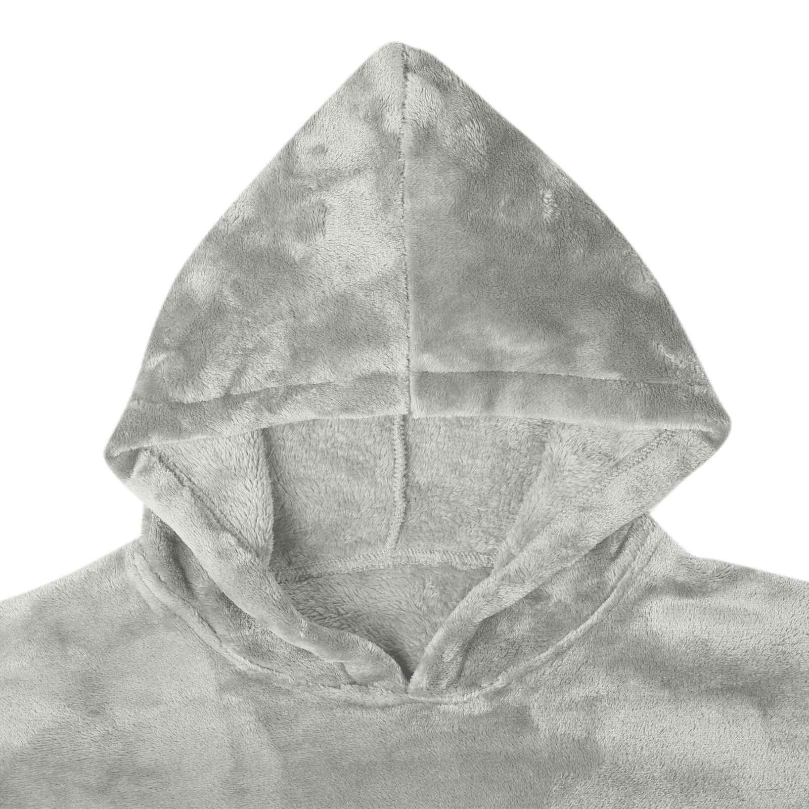 vidaXL Unisex-Bademantel Decken-Hoodie Grau M Flanell, Flanell
