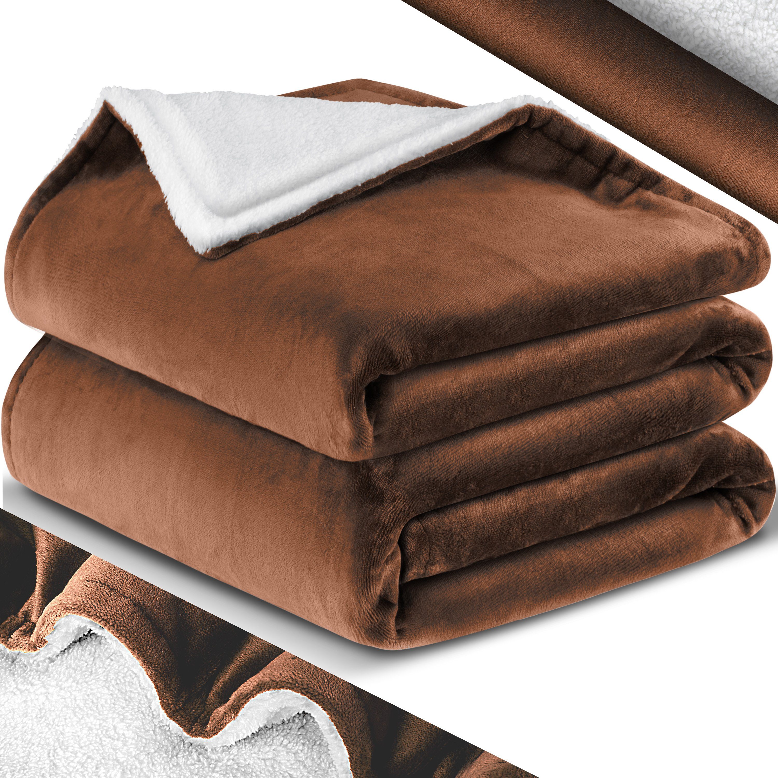 Wohndecke, KESSER, Kuscheldecke Flauschige Sherpa Extra Weich & Warm Wohndecke Flanell