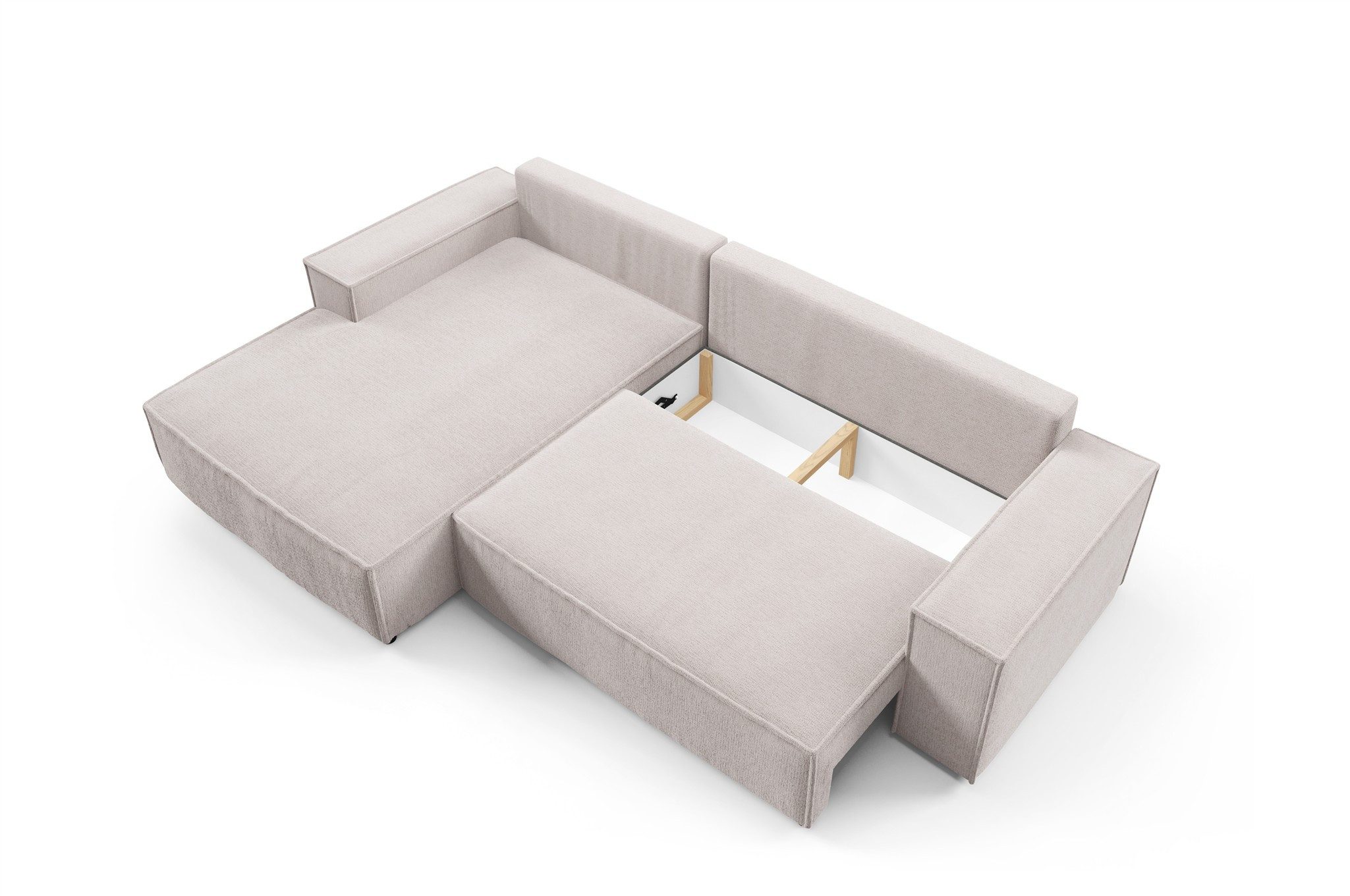 Fun Möbel Ecksofa Schlafsofa Sofa FUN MIRANDA in Cordstoff Poso, Ottomane Links oder Rechts, Bettkasten, Rundumbezug