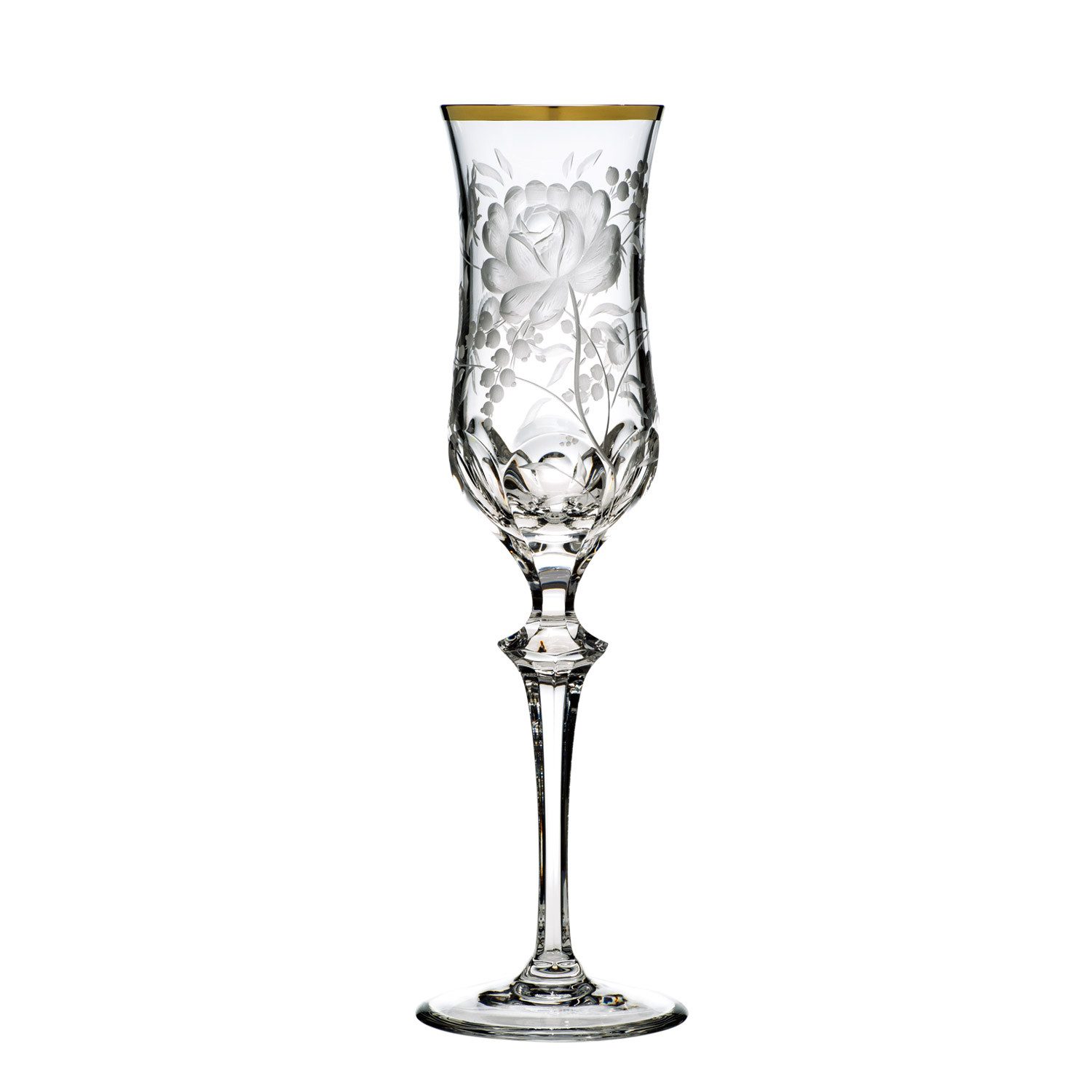 Sektglas Primerose Gold - Kristallglas mundgeblasen · handgeschliffen · 24K Gol